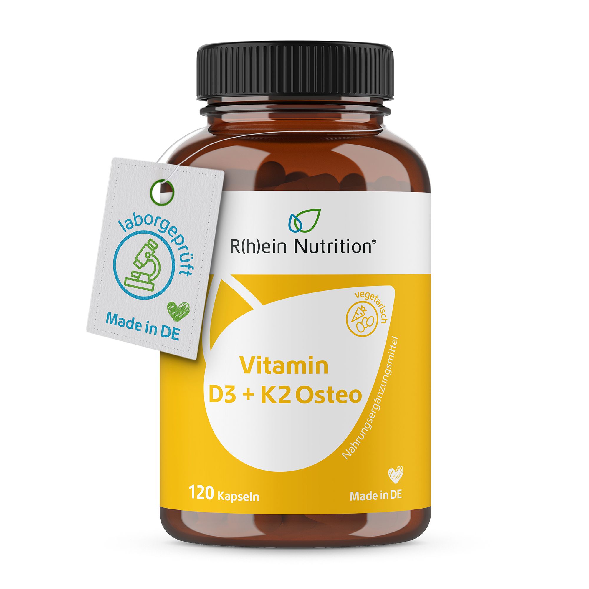 R(h)ein Nutrition Vitamin D3 + K2 Osteo 2.000 I.E. Vitamin D3 + 80 µg Vitamin K2