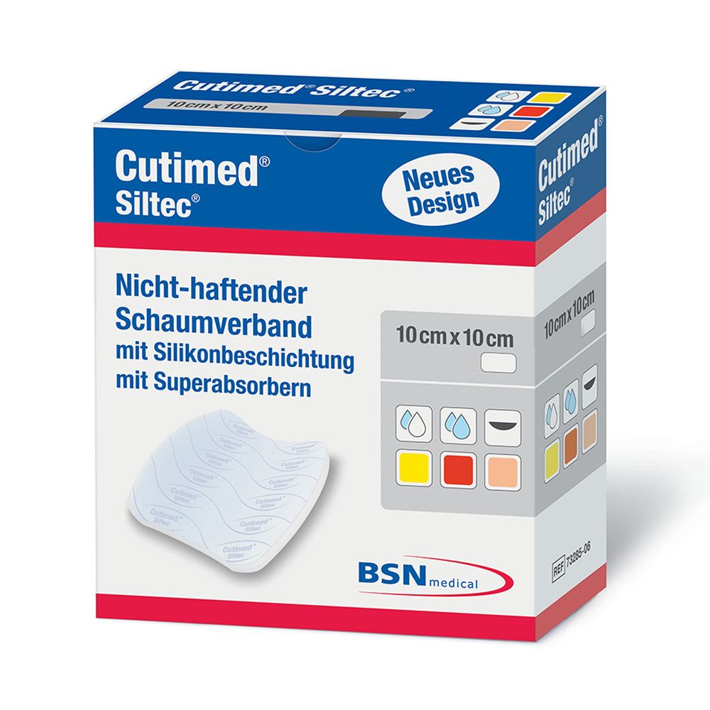 Cutimed Siltec Schaumverb.10x10 cm nicht haftend 10 St Kompressen