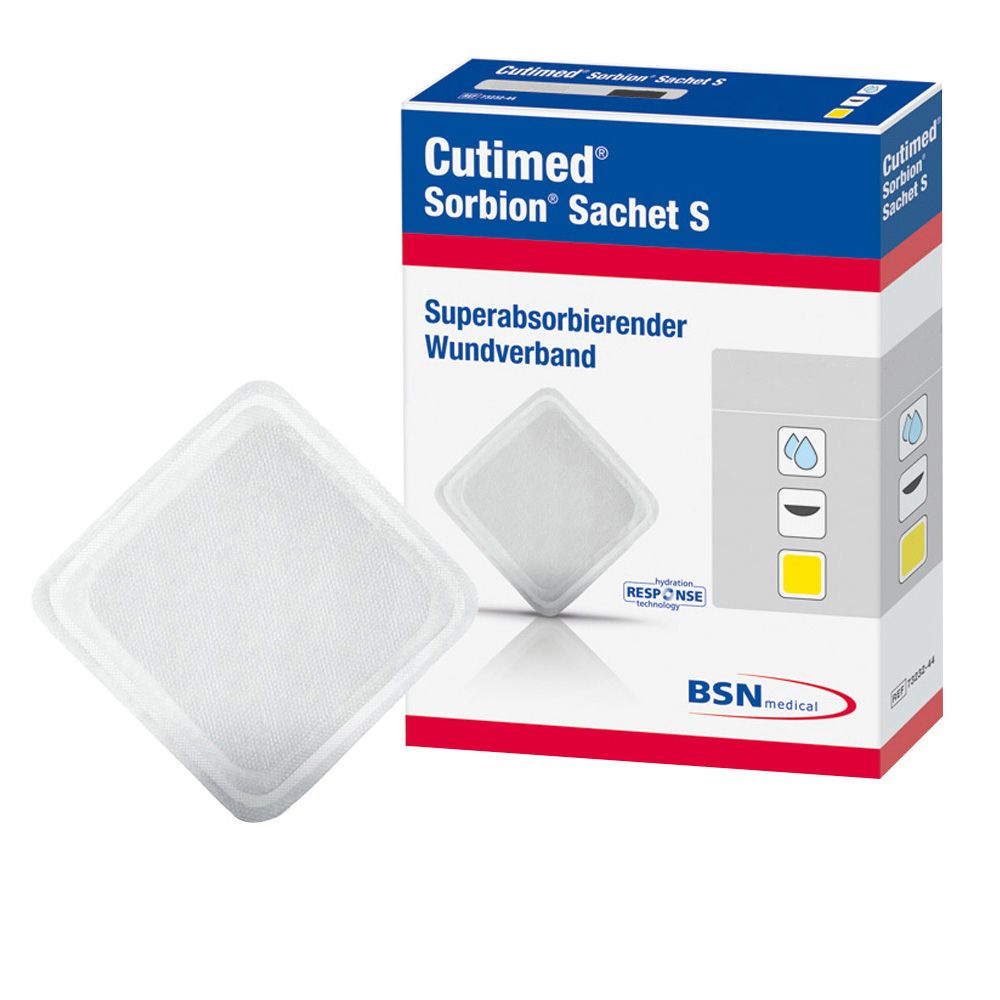 Cutimed Sorbion Sachet S Wundauflage 10x10 cm 10 St Kompressen
