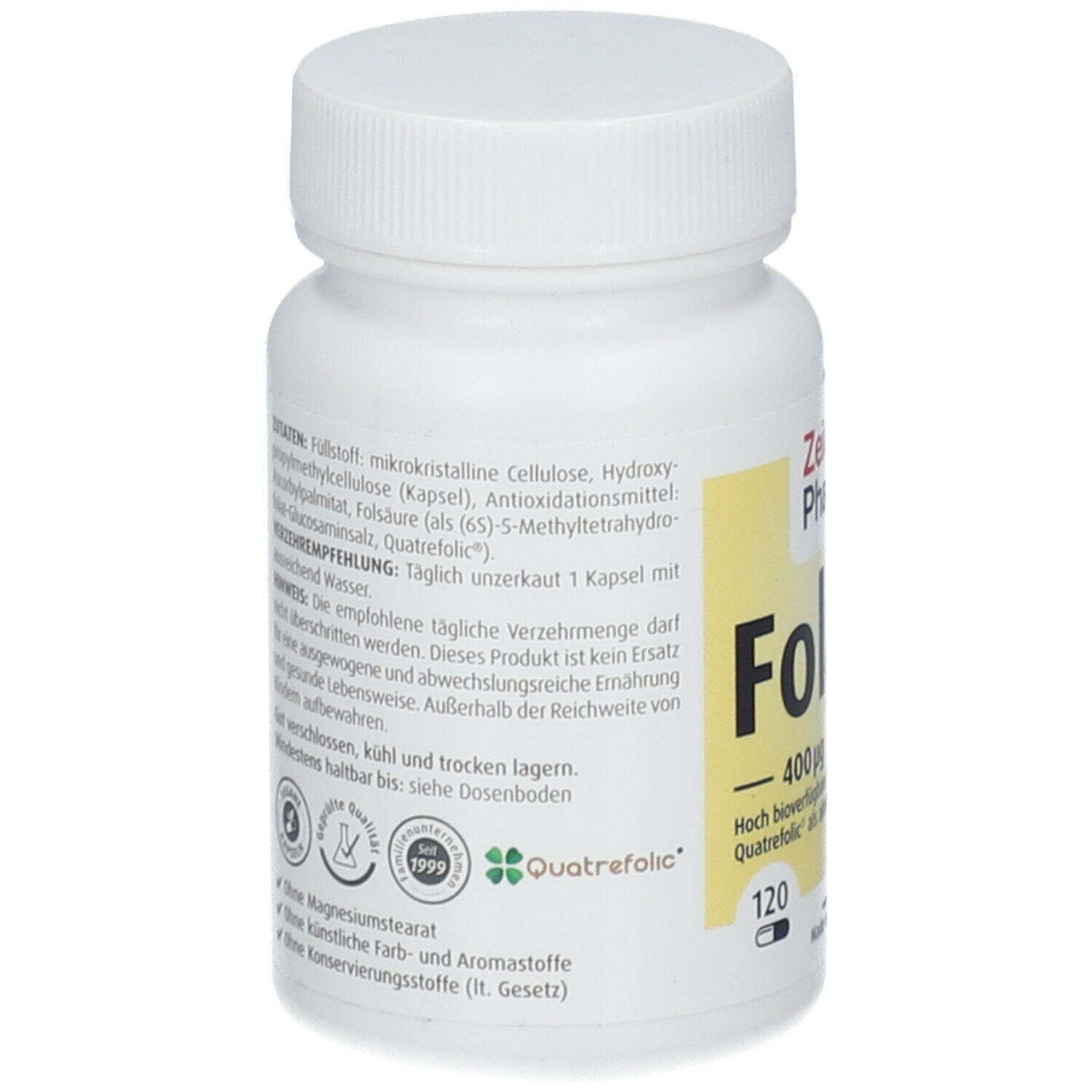 Folat Quatrefolic 400 µg Kapseln 120 St