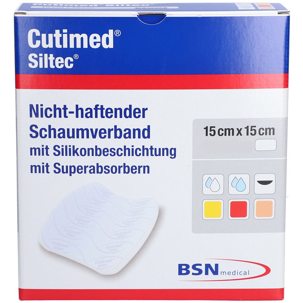 Cutimed Siltec Schaumverb.15x15 cm nicht haftend 10 St Kompressen