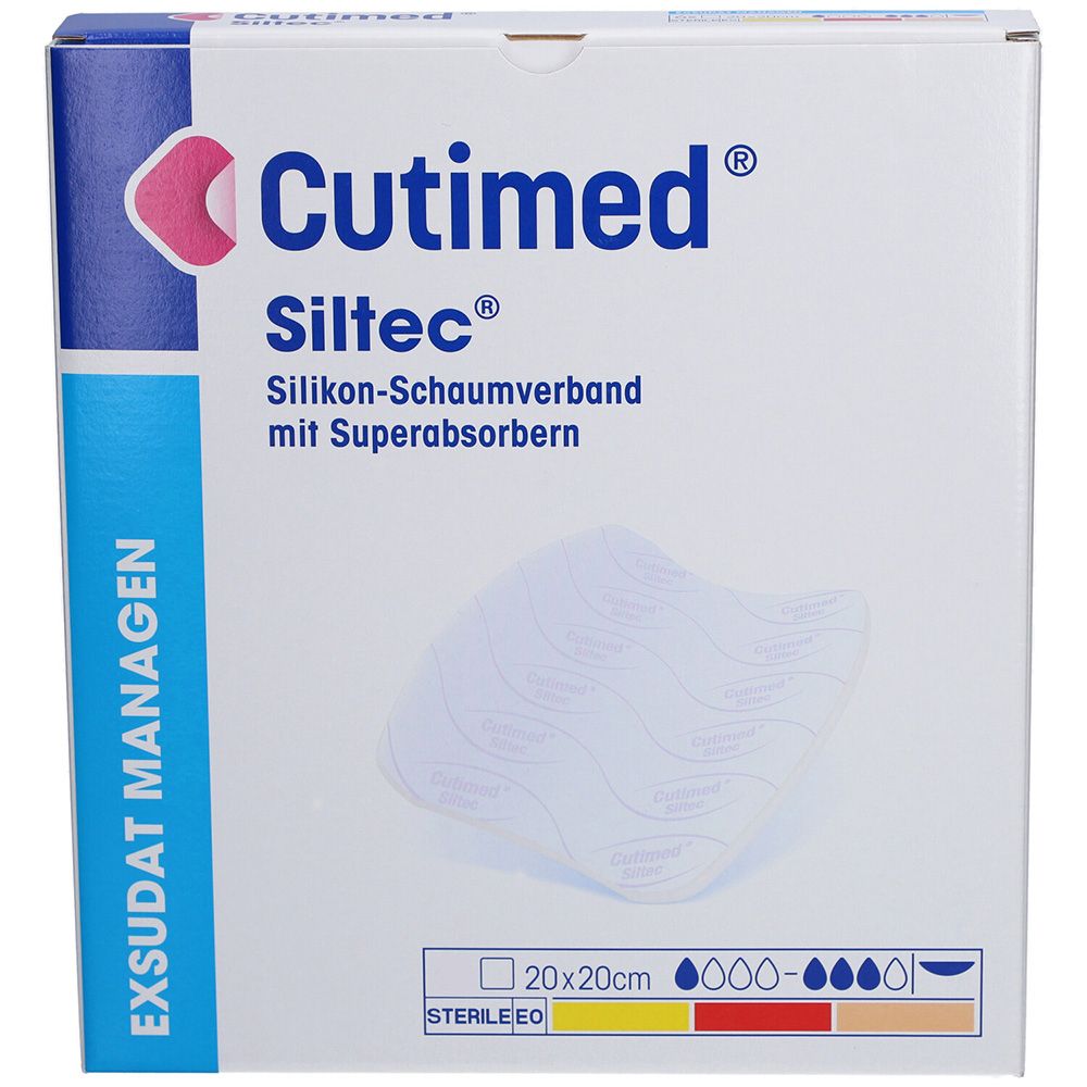 Cutimed Siltec Schaumverb.20x20 cm nicht haftend 5 St Kompressen