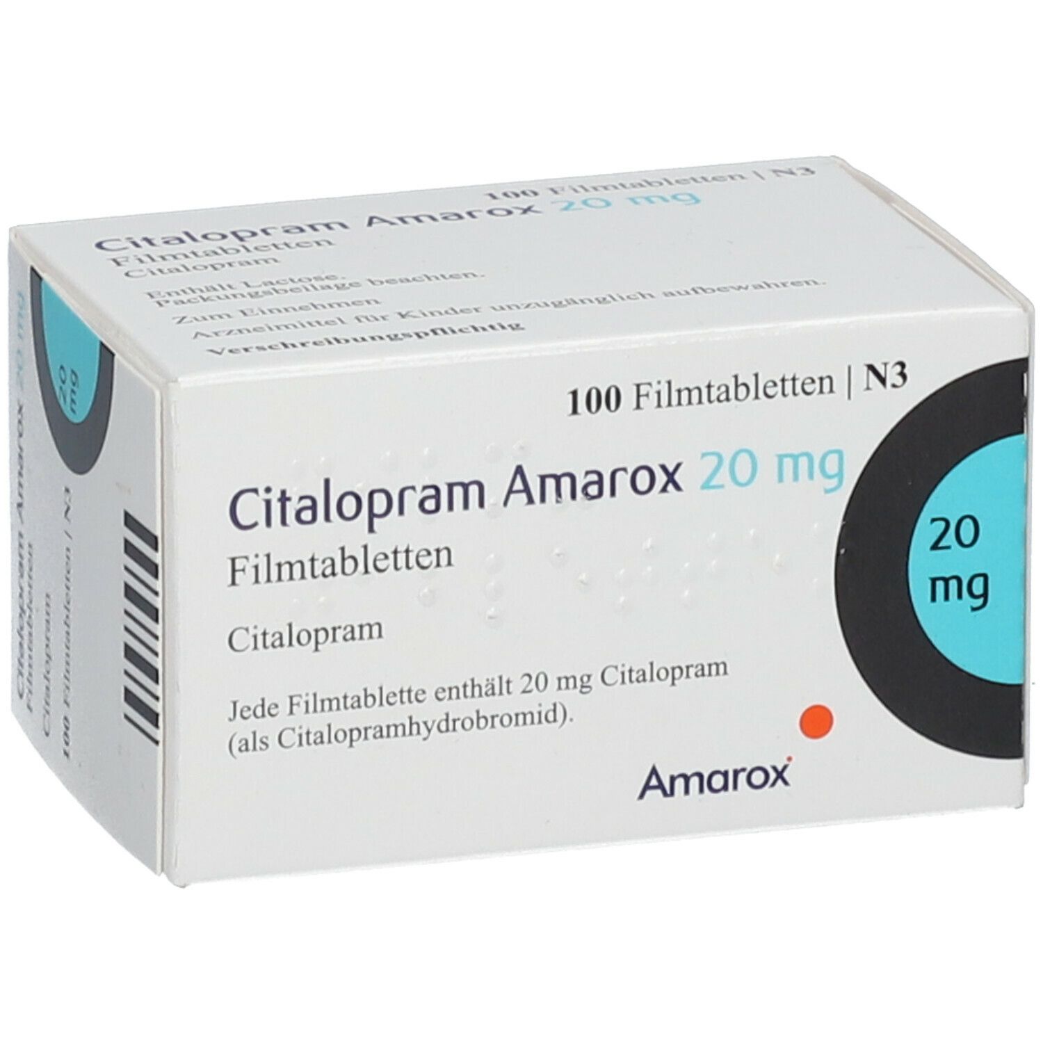 Citalopram Amarox 20 Mg Filmtabletten 100 St Mit Dem E Rezept Kaufen Shop Apotheke 