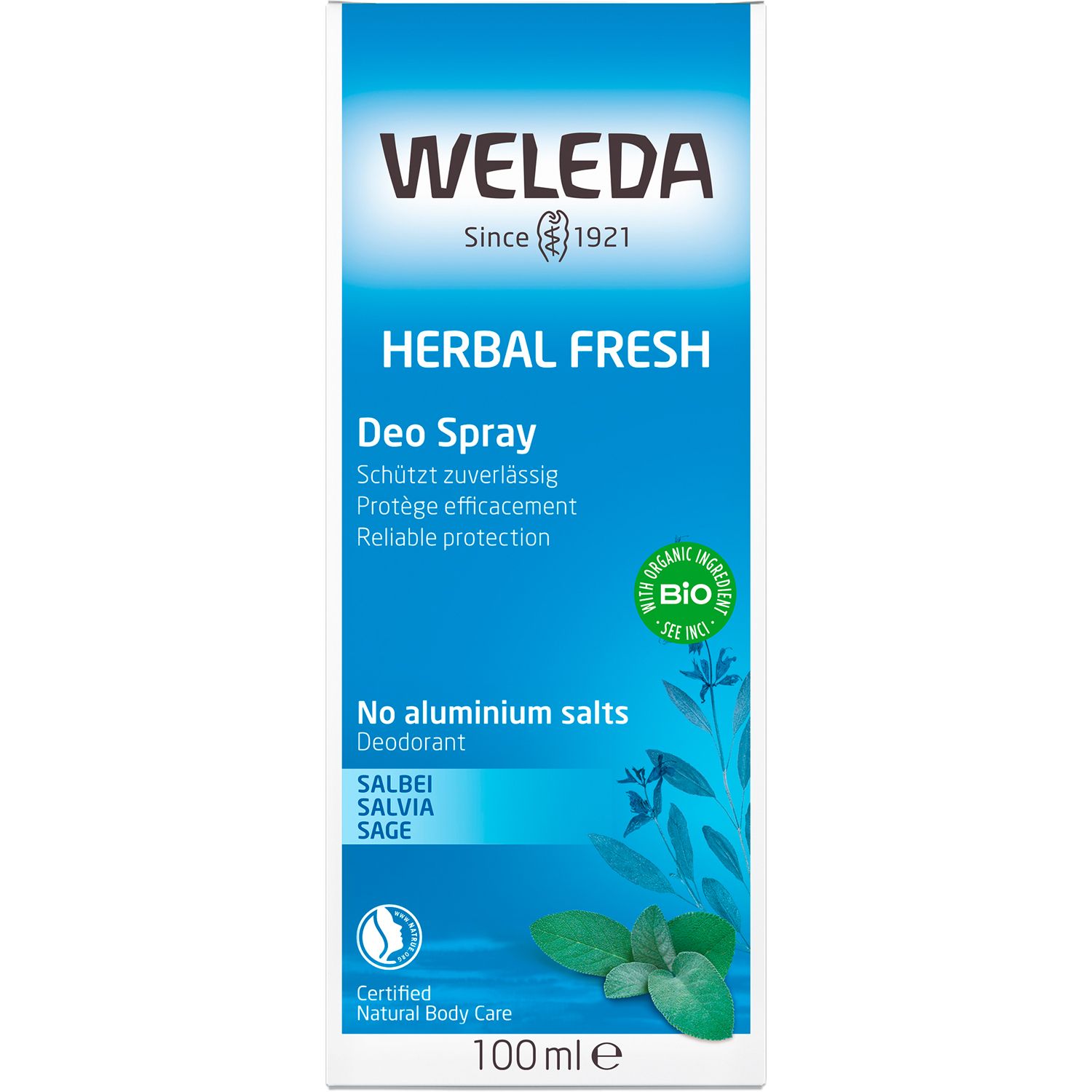 Weleda Deo Spray Nachfüllflasche Salbei - zuverlässige & natürliche Wirkung ohne Aluminiumsalze