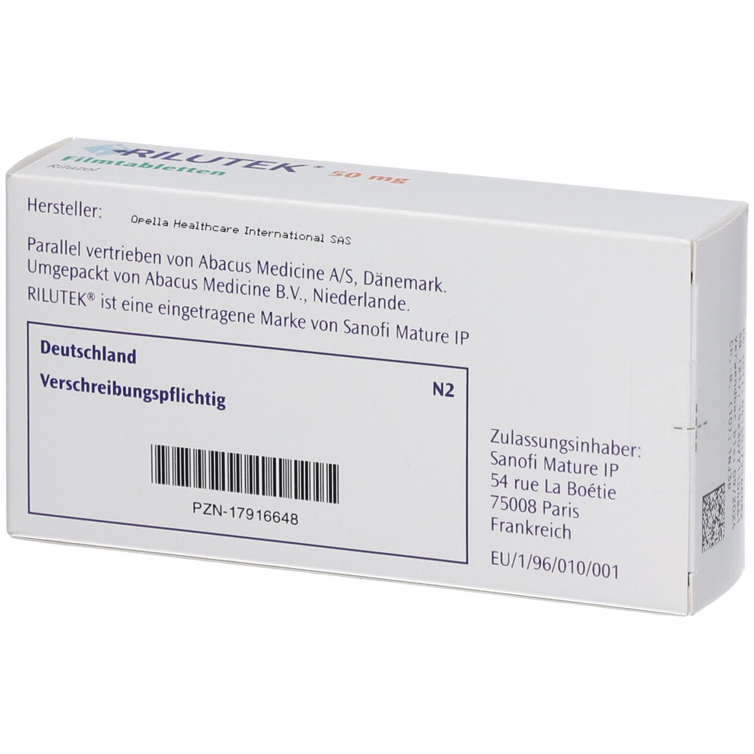 RILUTEK 50 mg Filmtabletten