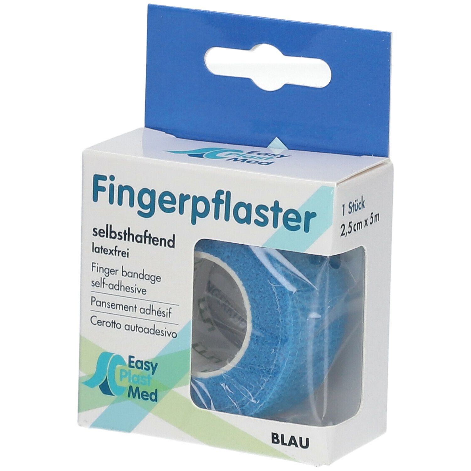 Easy Plast Med Fingerpflaster 2,5 cm x 5 m blau 1 St - SHOP APOTHEKE
