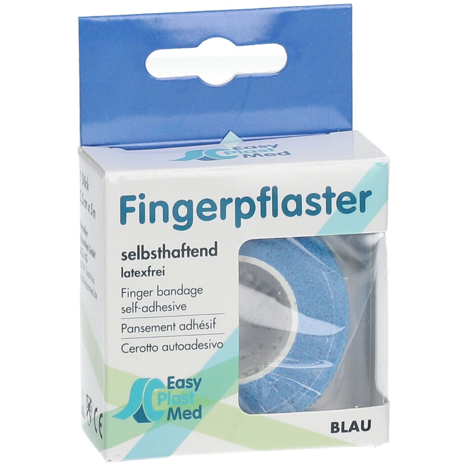 Easy Plast Med Fingerpflaster 2,5 cm x 5 m blau