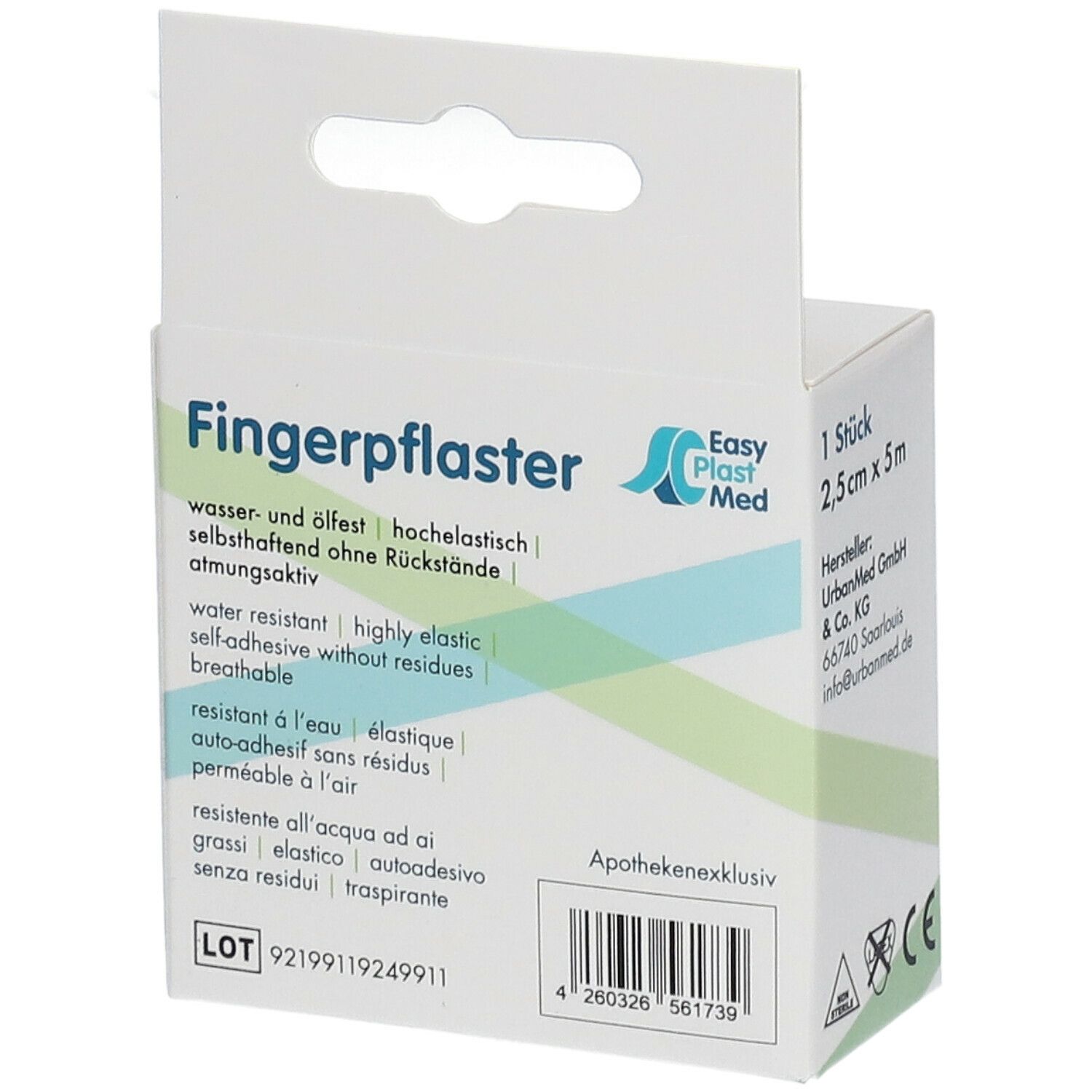 EasyPlast Med Fingerpflaster 2.5cm x 5m 1 Stück, online kaufen: 2