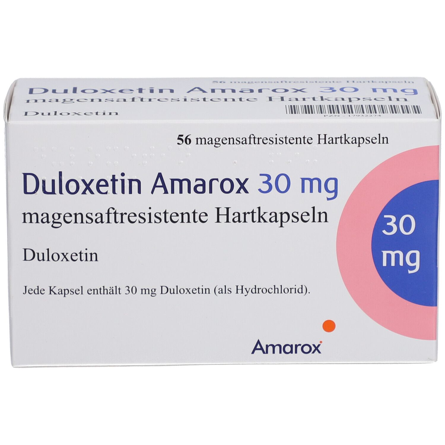 DULOXETIN Amarox 30 mg magensaftresist.Hartkapseln