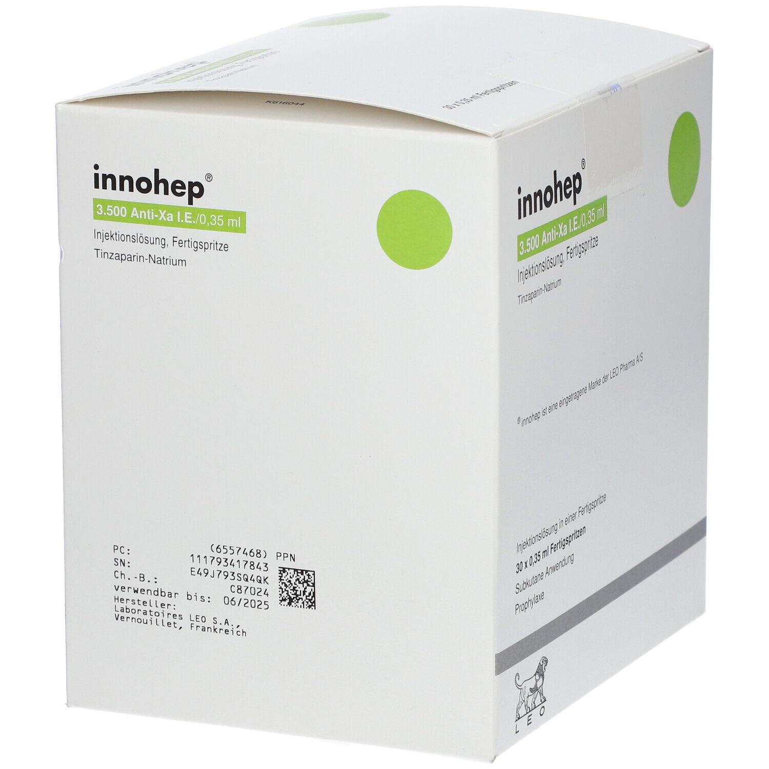 Innohep 3.500 Anti-Xa I.E./0,35ml Inj.-Lsg.i.e.FS 30x0,35 ml Infusionsemulsion