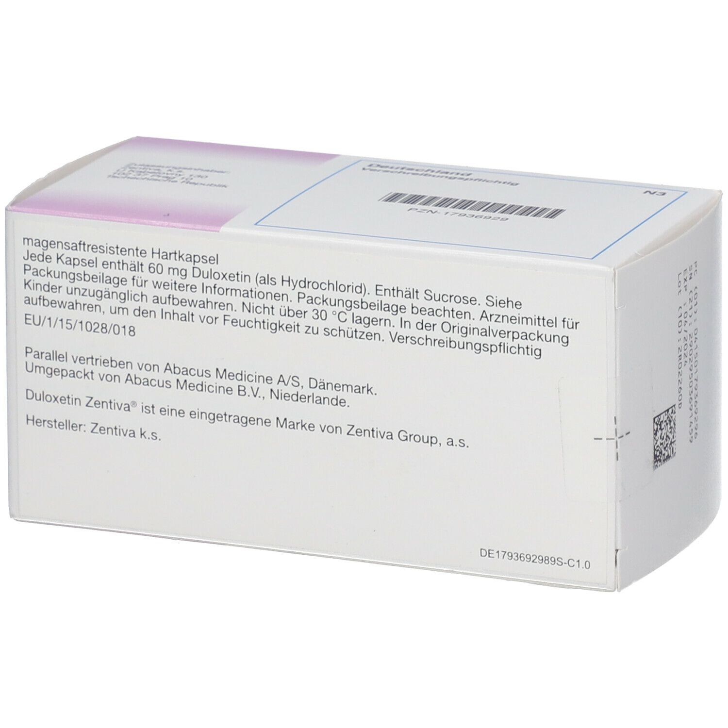 DULOXETIN Zentiva 60 mg magensaftres.Hartkapseln 98 St mit dem E-Rezept ...