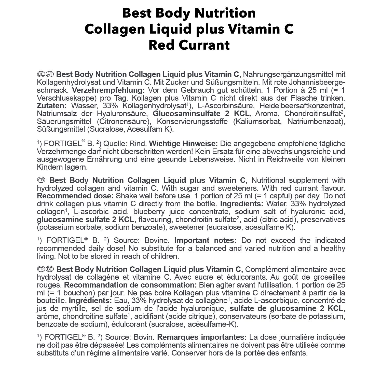 Best Body Nutrition collagen + vitamin C LIQUID