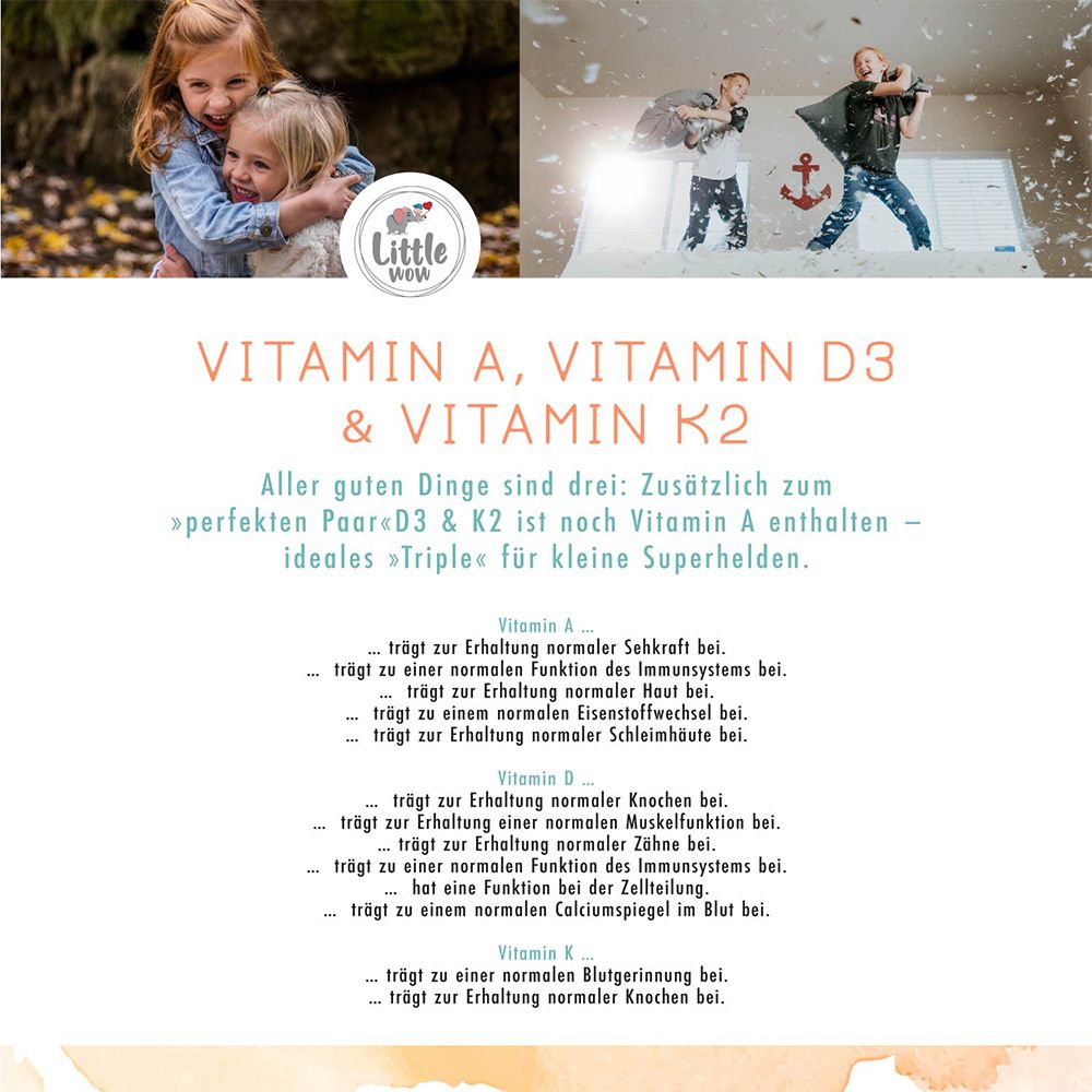 Little Wow Vitamin D3+K2 und A Kids
