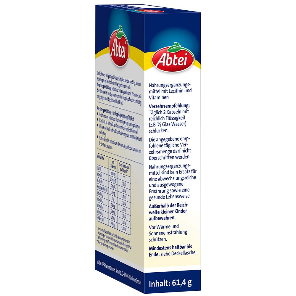 Abtei Energie+Leistung Kapseln Titandioxidfrei 40 St