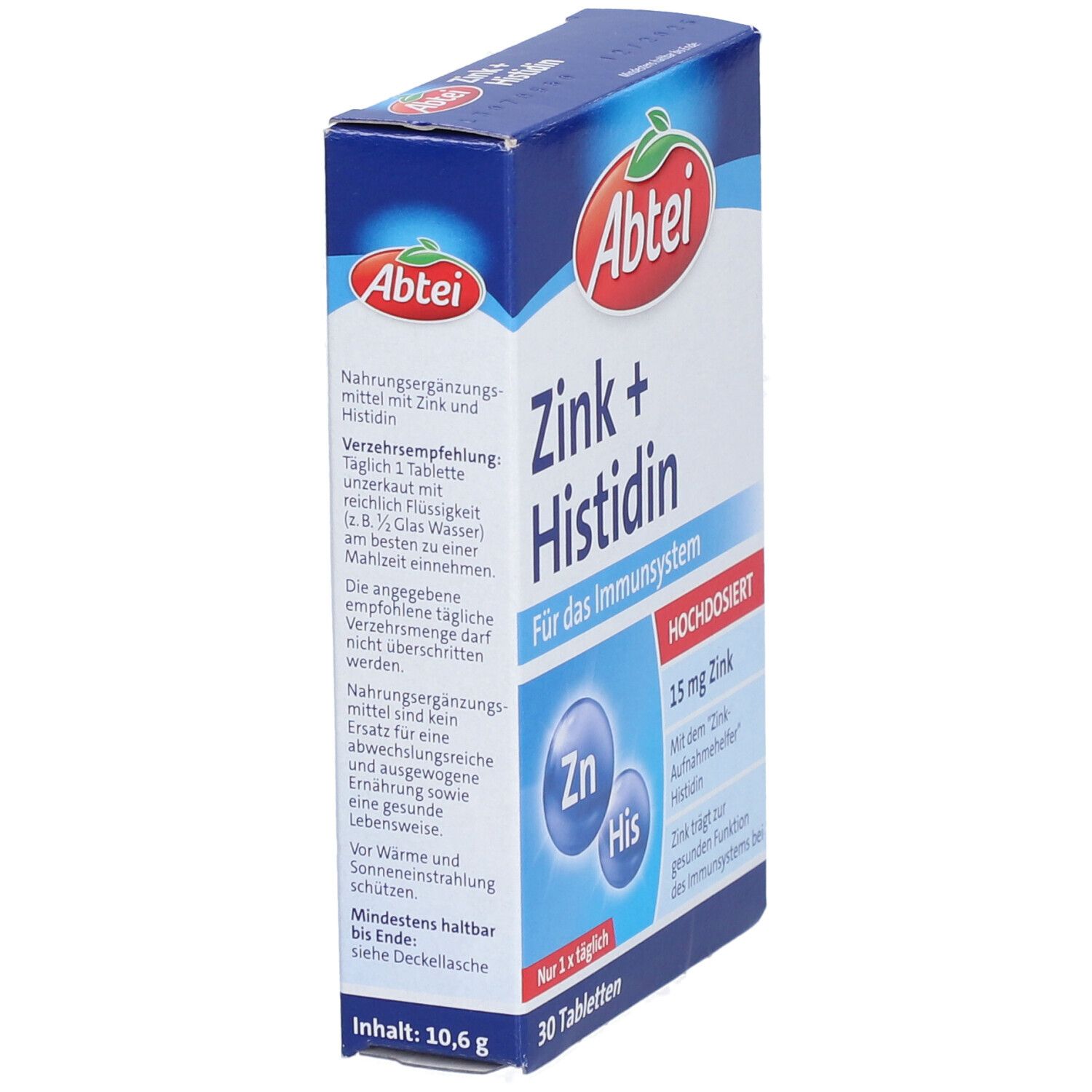 Abtei Zink+Histidin Tabletten Titandioxidfrei 30 St