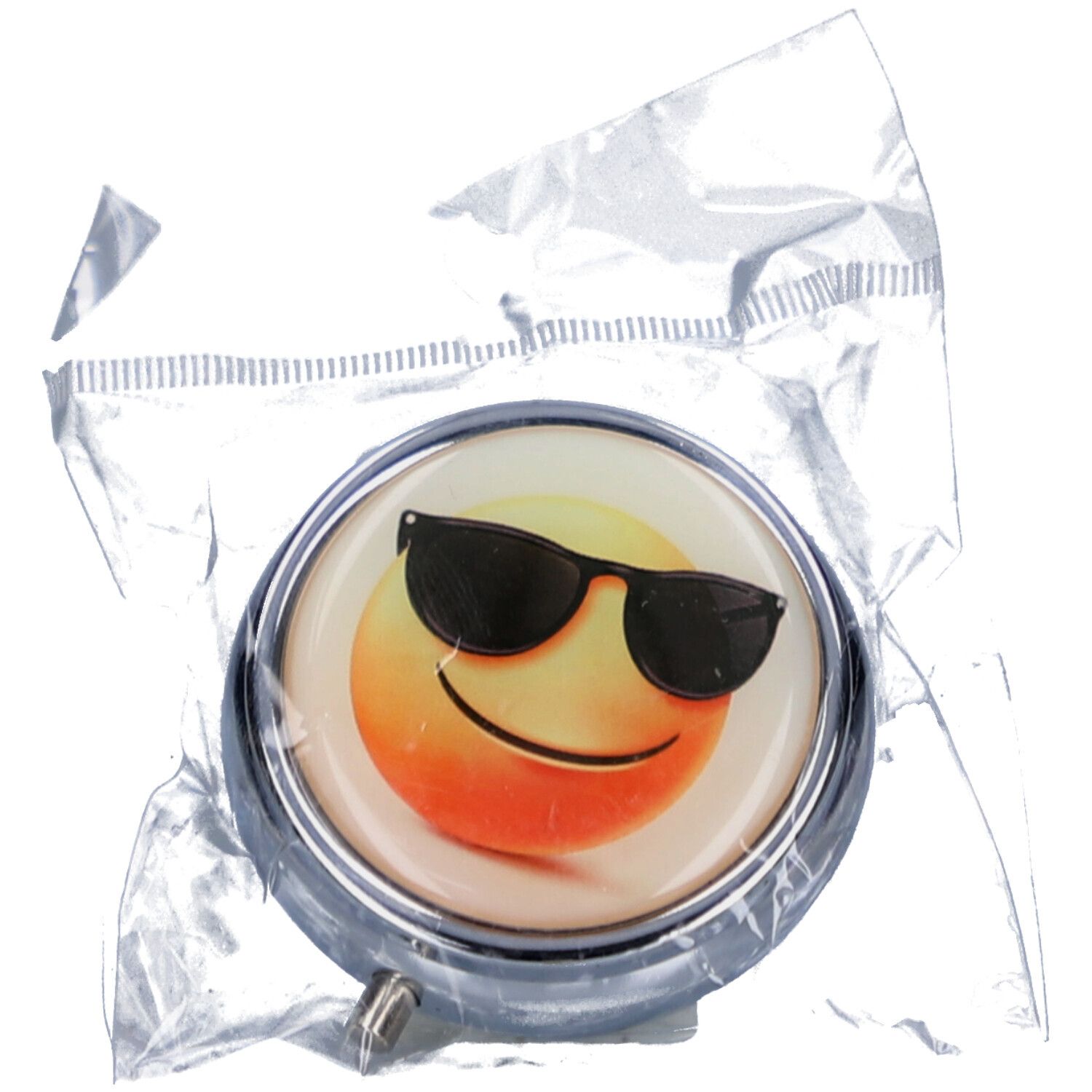 Pillendose Metall rund Motiv lustige Gesichter sor 1 St Dose