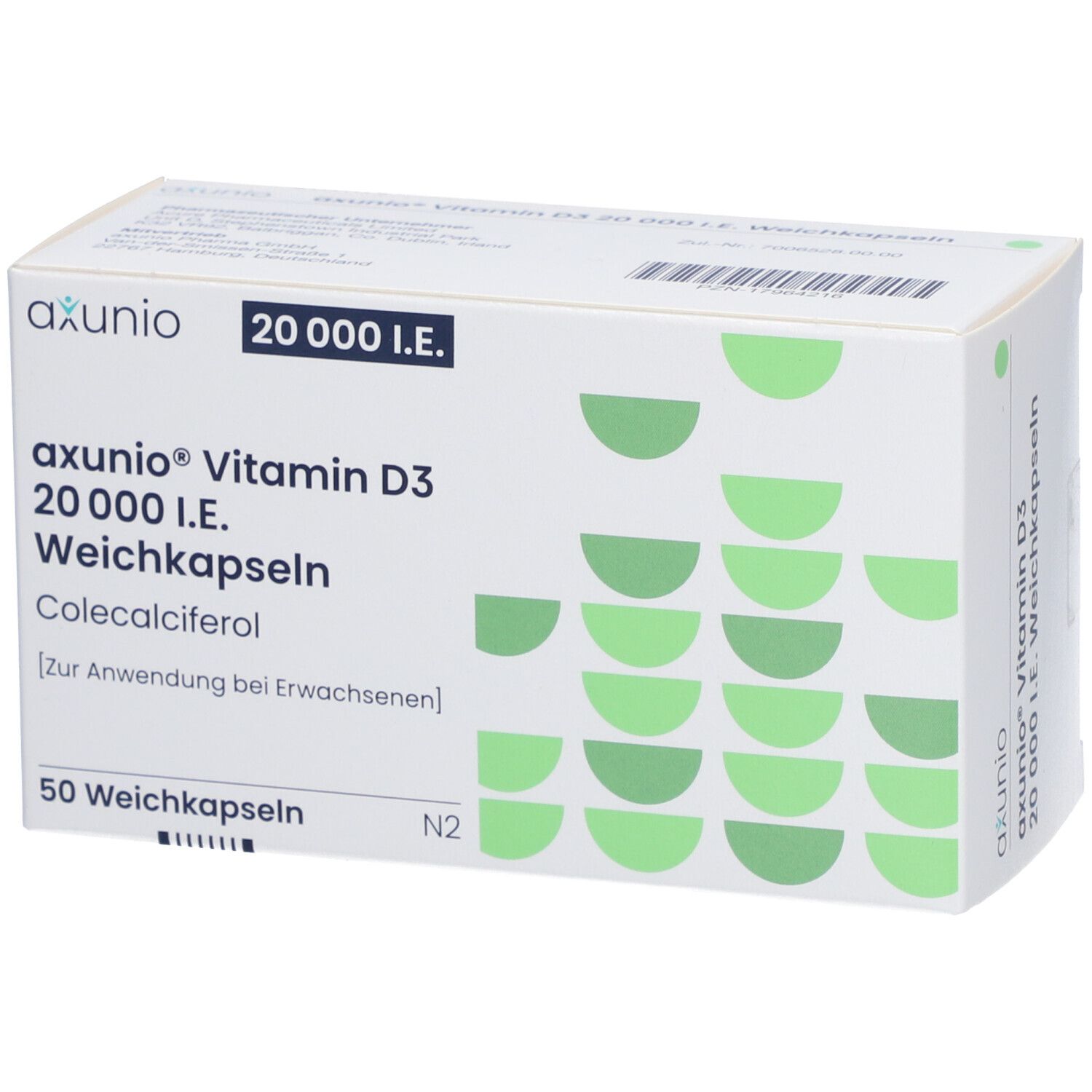 AXUNIO Vitamin D3 20.000 I.E. Weichkapseln