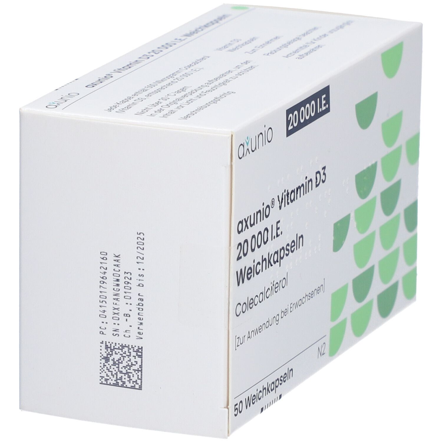 AXUNIO Vitamin D3 20.000 I.E. Weichkapseln