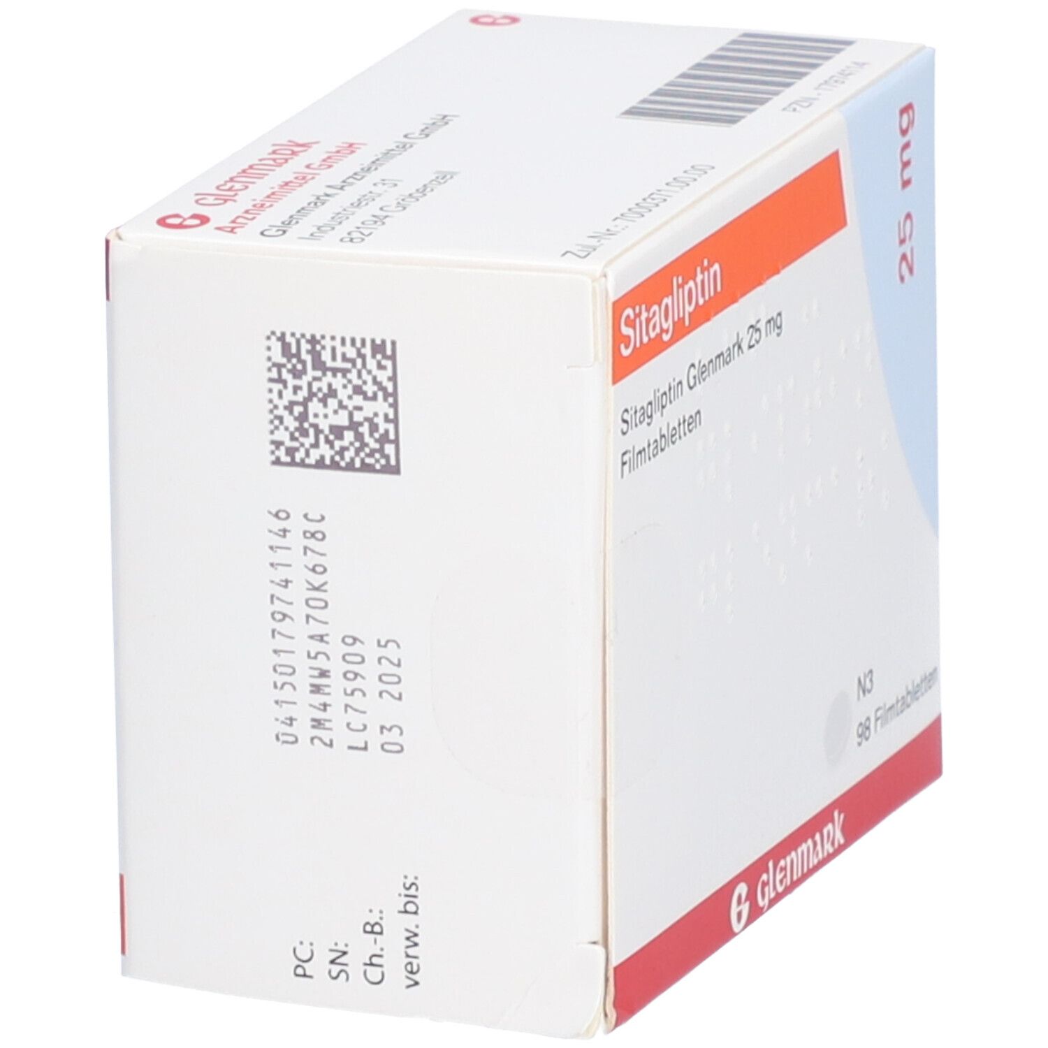 Sitagliptin Glenmark 25 mg Filmtabletten 98 St