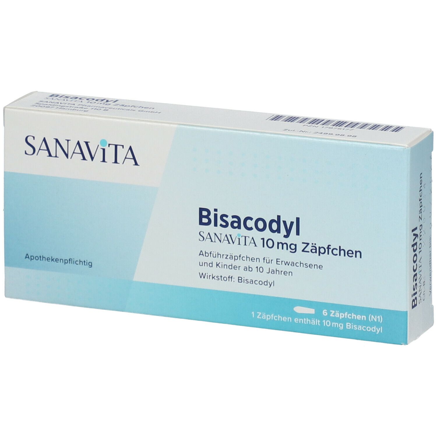 Bisacodyl Sanavita 10 mg Zäpfchen