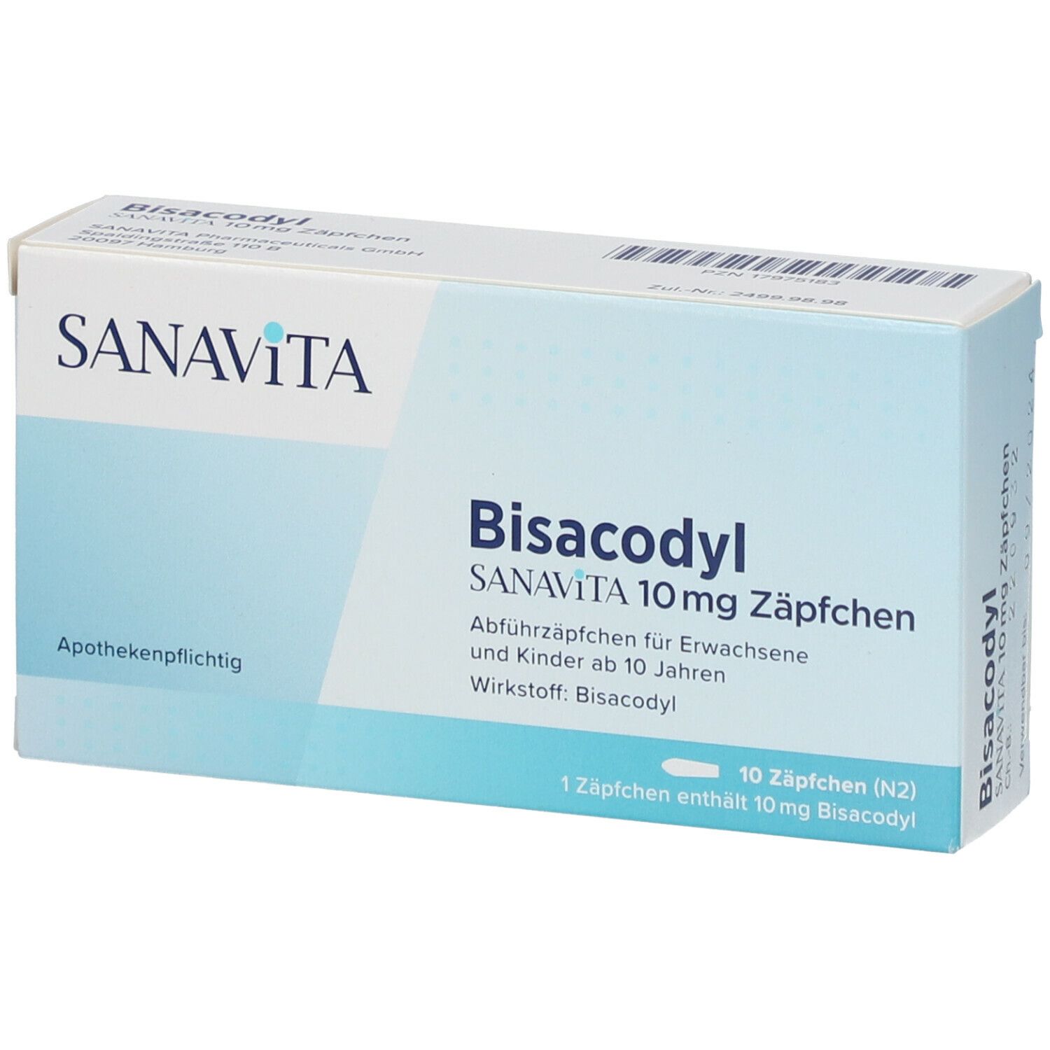 Bisacodyl Sanavita 10 mg Zäpfchen