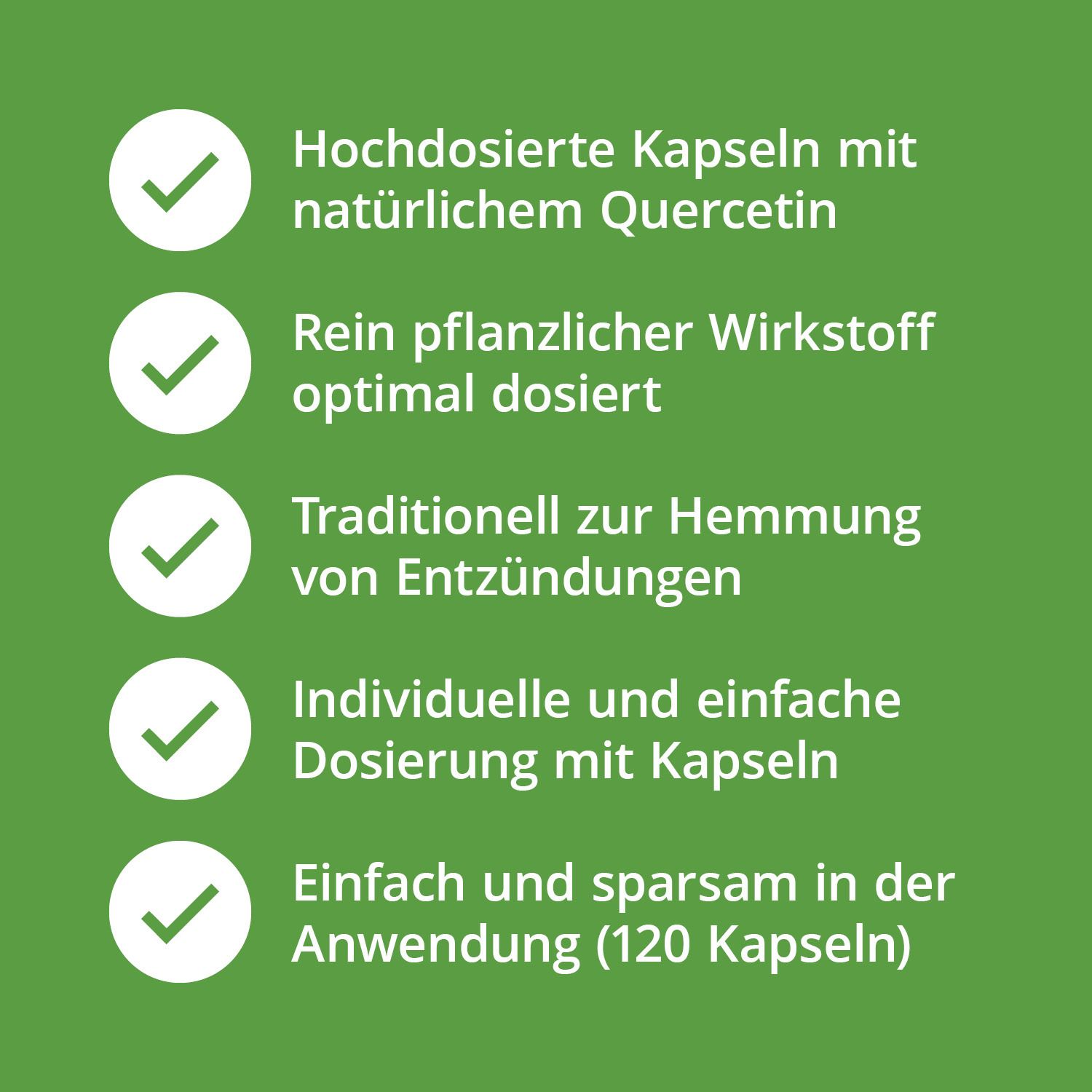 Quercetin Kapseln 500 mg hochdosiert 90 St