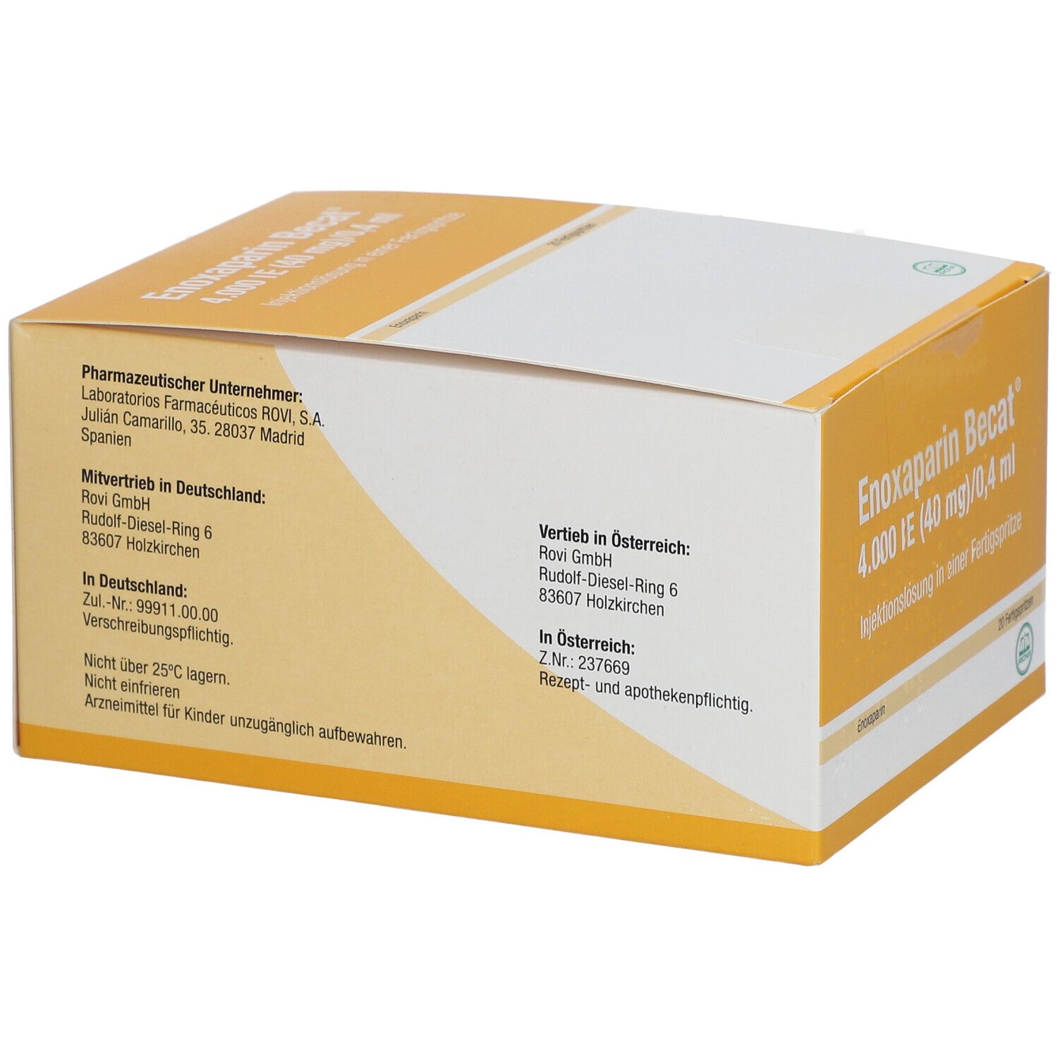 Enoxaparin Becat 4.000 I.e. 40mg/0,4ml Inj.-Lsg.FS 50 St Infusionsemulsion