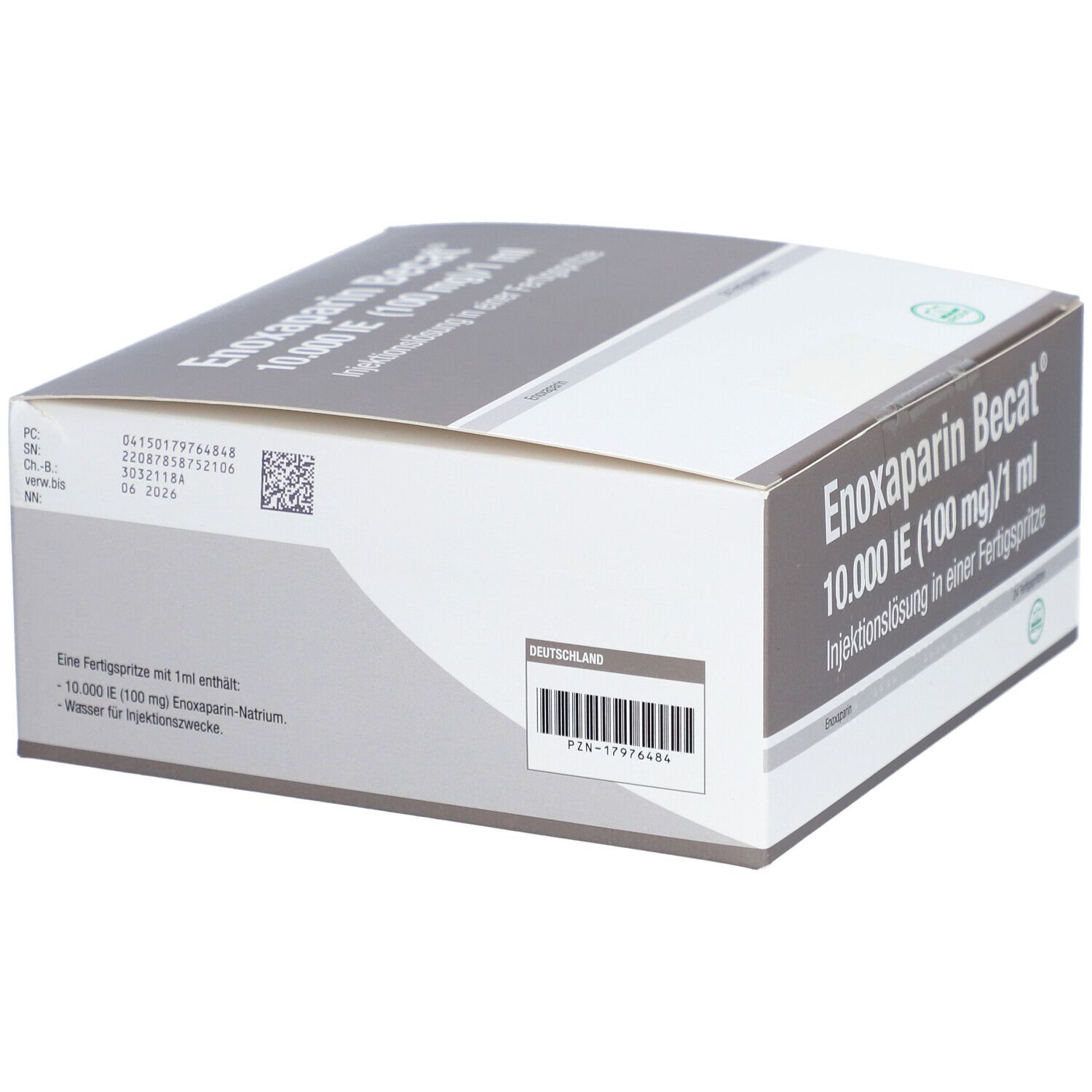 Enoxaparin Becat 10.000 I.e. 100mg/ml Inj.-Lsg.FS 10 St Infusionsemulsion