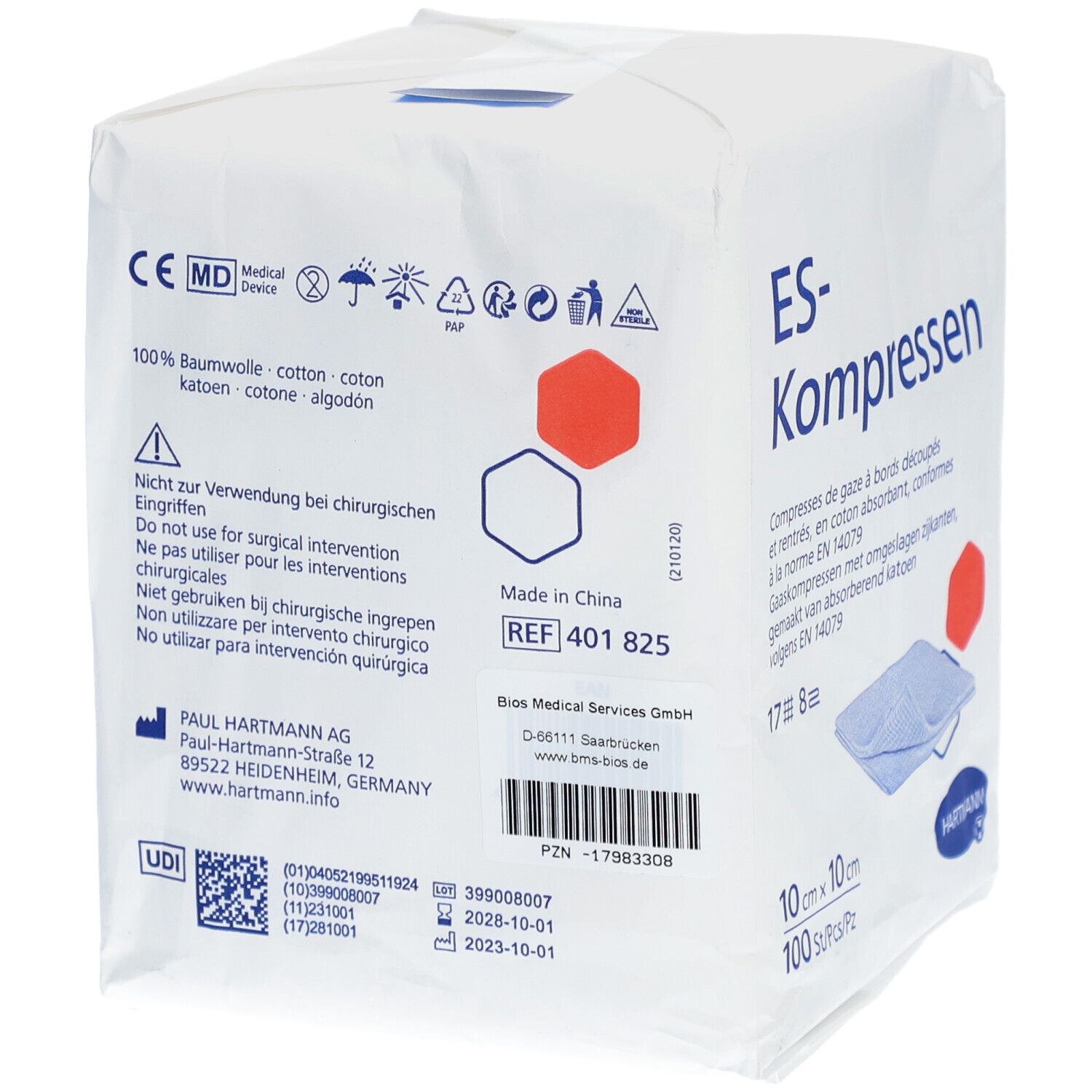 ES-Kompressen unsteril 10x10 cm 8-fach