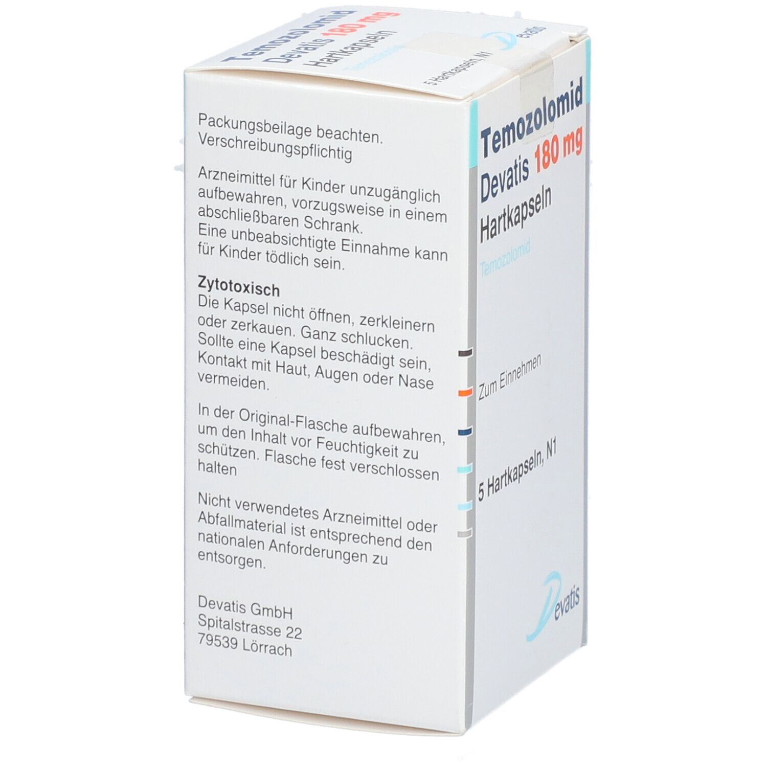 Temozolomid Devatis 180 mg Hartkapseln 5 St