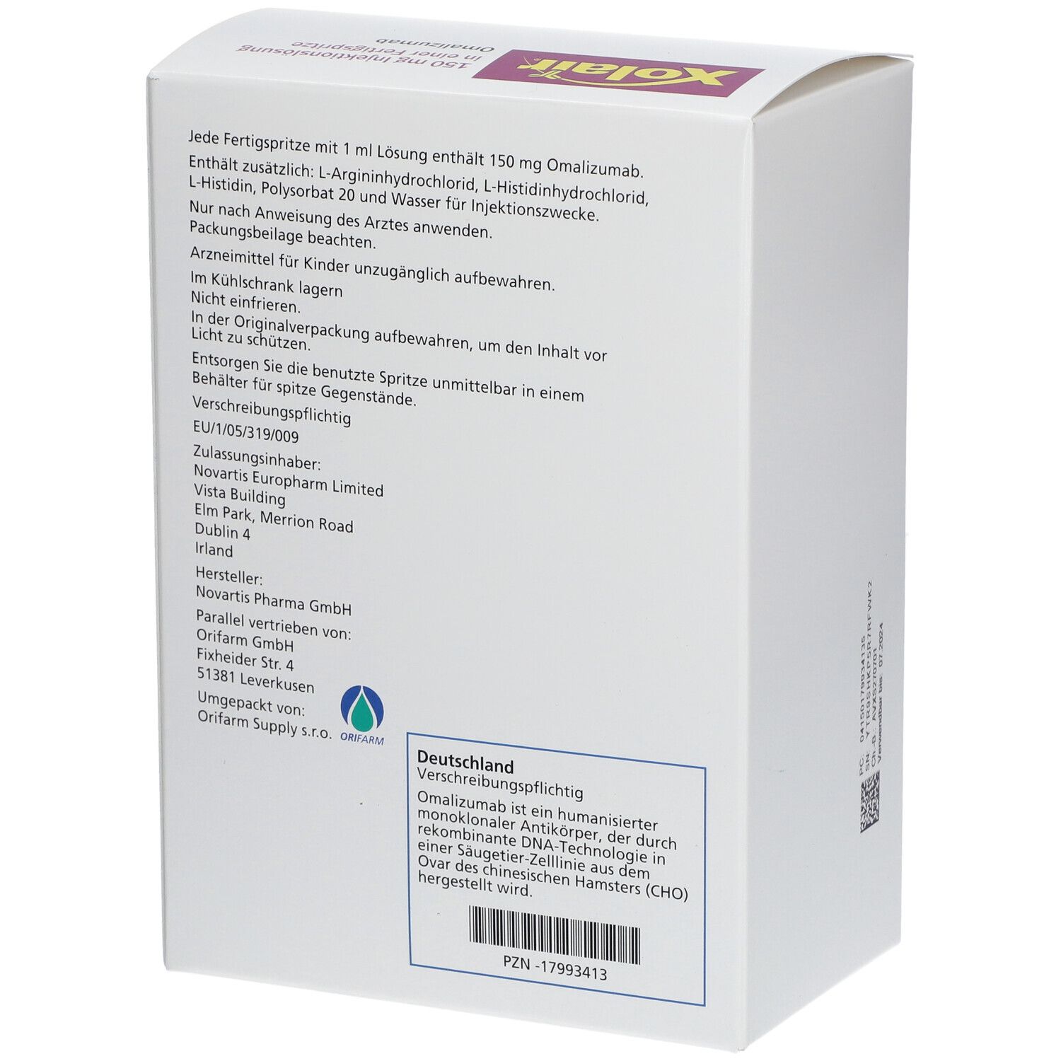 XOLAIR 150 mg Injektionslösung i.e.Fertigspritze