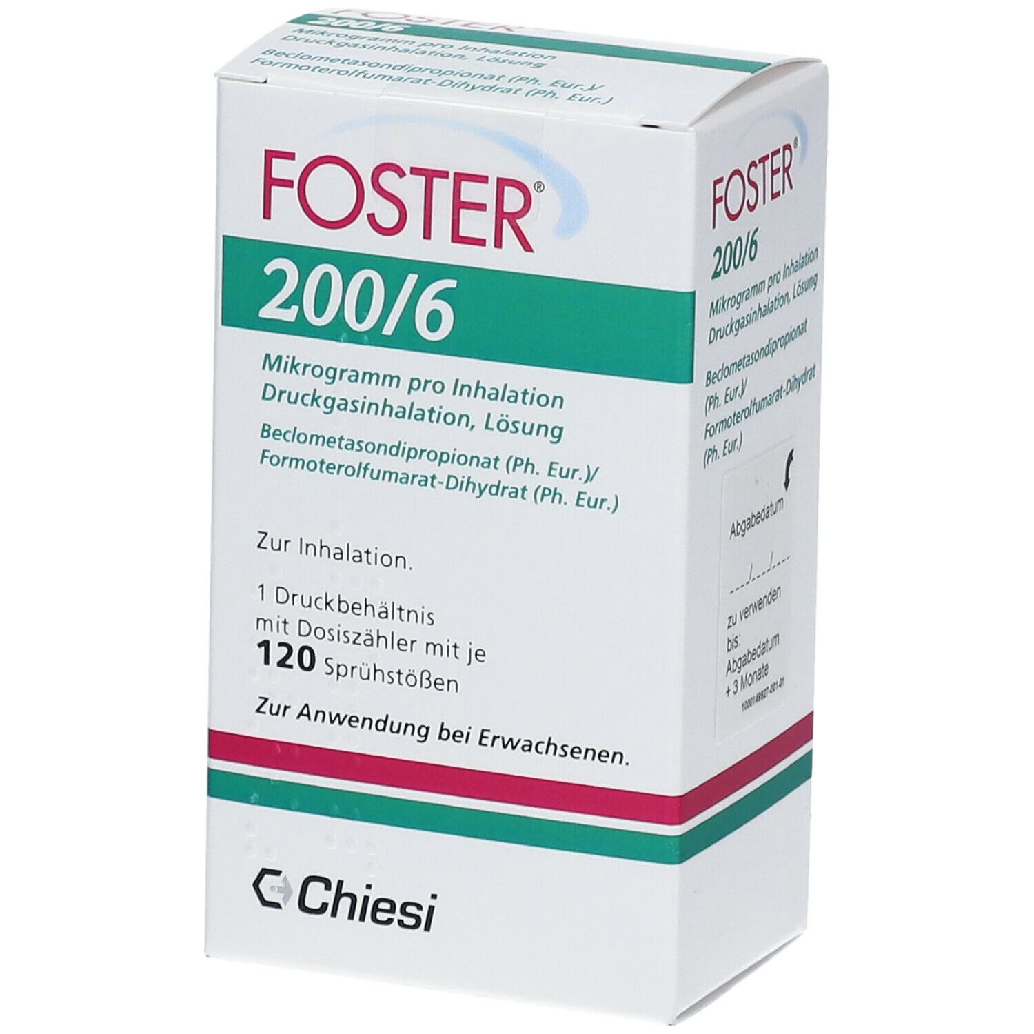 FOSTER 200/6 µg 120 Hub Dosieraerosol 1 St mit dem E-Rezept kaufen