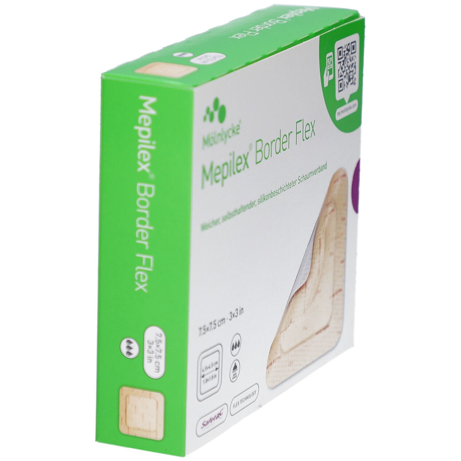 Mepilex® Border Flex Schaumverband 7,5 cm x 7,5 cm