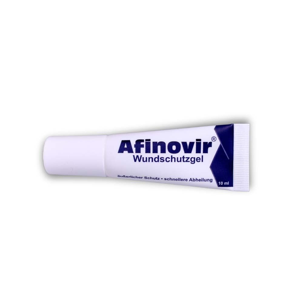 Tube mit Aufschrift Afinovir Wundschutzgel. 10 ml.
