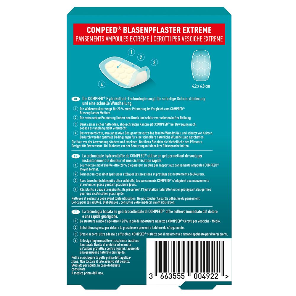 Compeed® Blasenpflaster Extreme für große und schmerzhafte Blasen