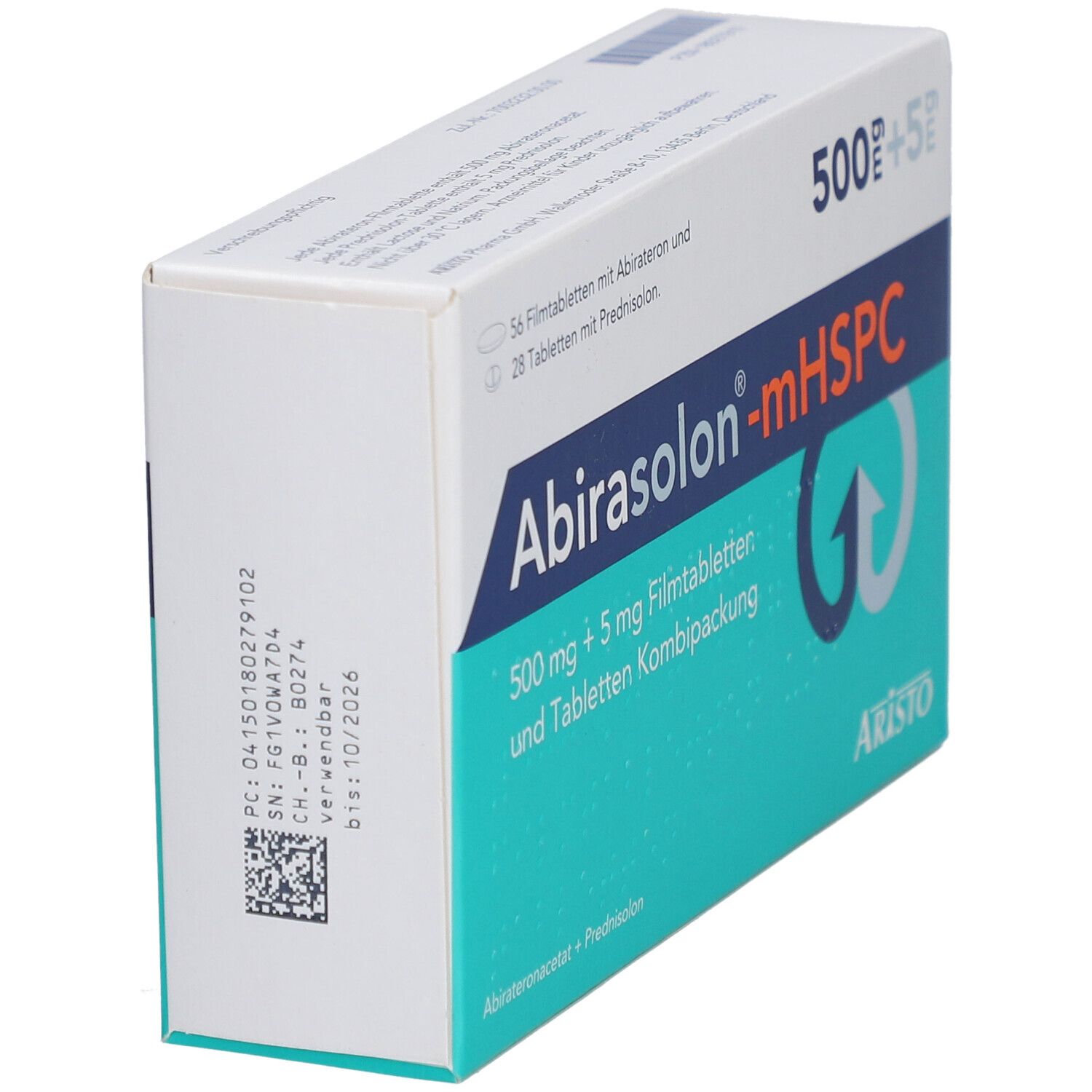 ABIRASOLON-mCRPC 500 mg 56 FTB + 5 TAB 1 St Kombipackung