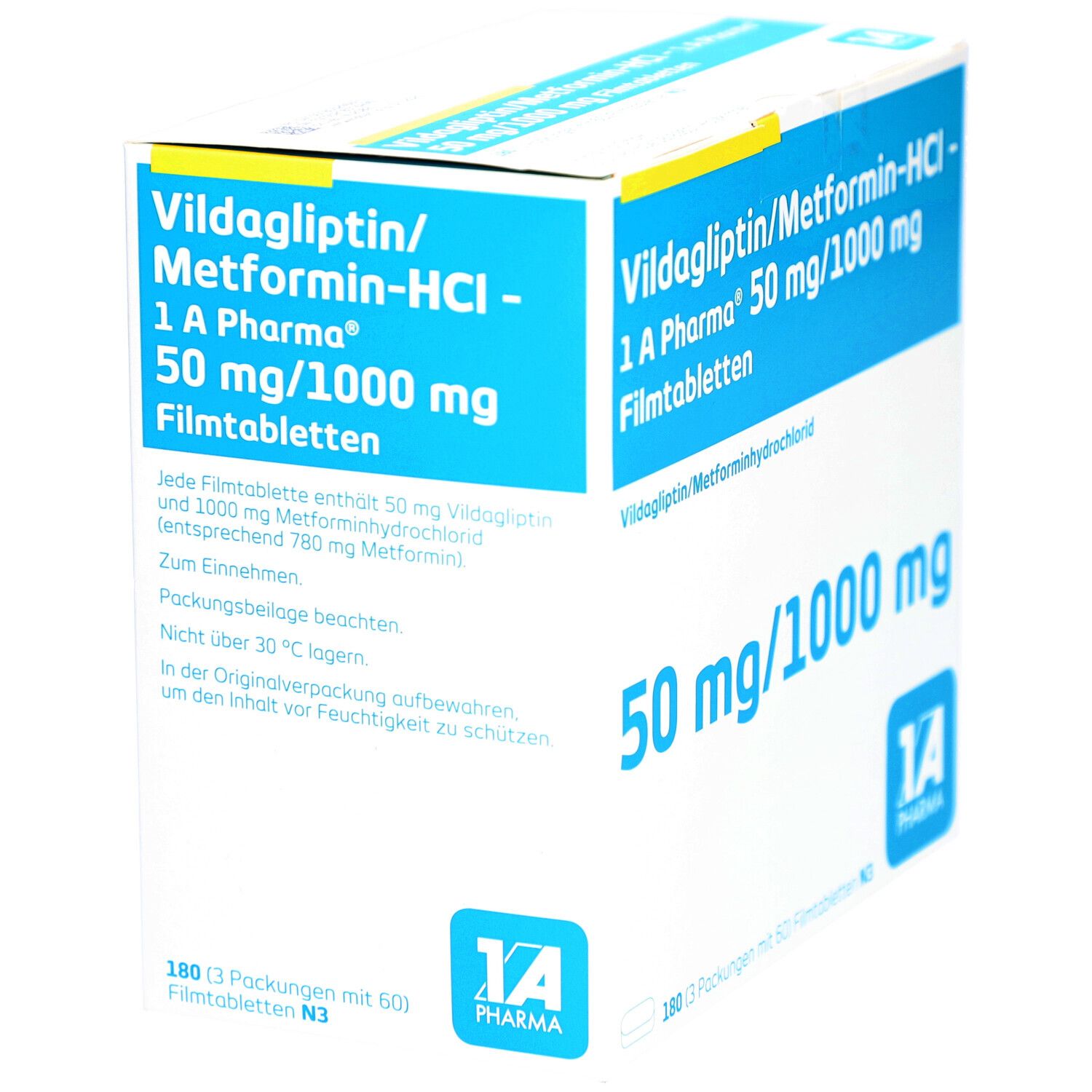 VILDAGLIPTIN/Metformin-HCl-1A Pharma 50/1000mg FTA 30 St Filmtabletten