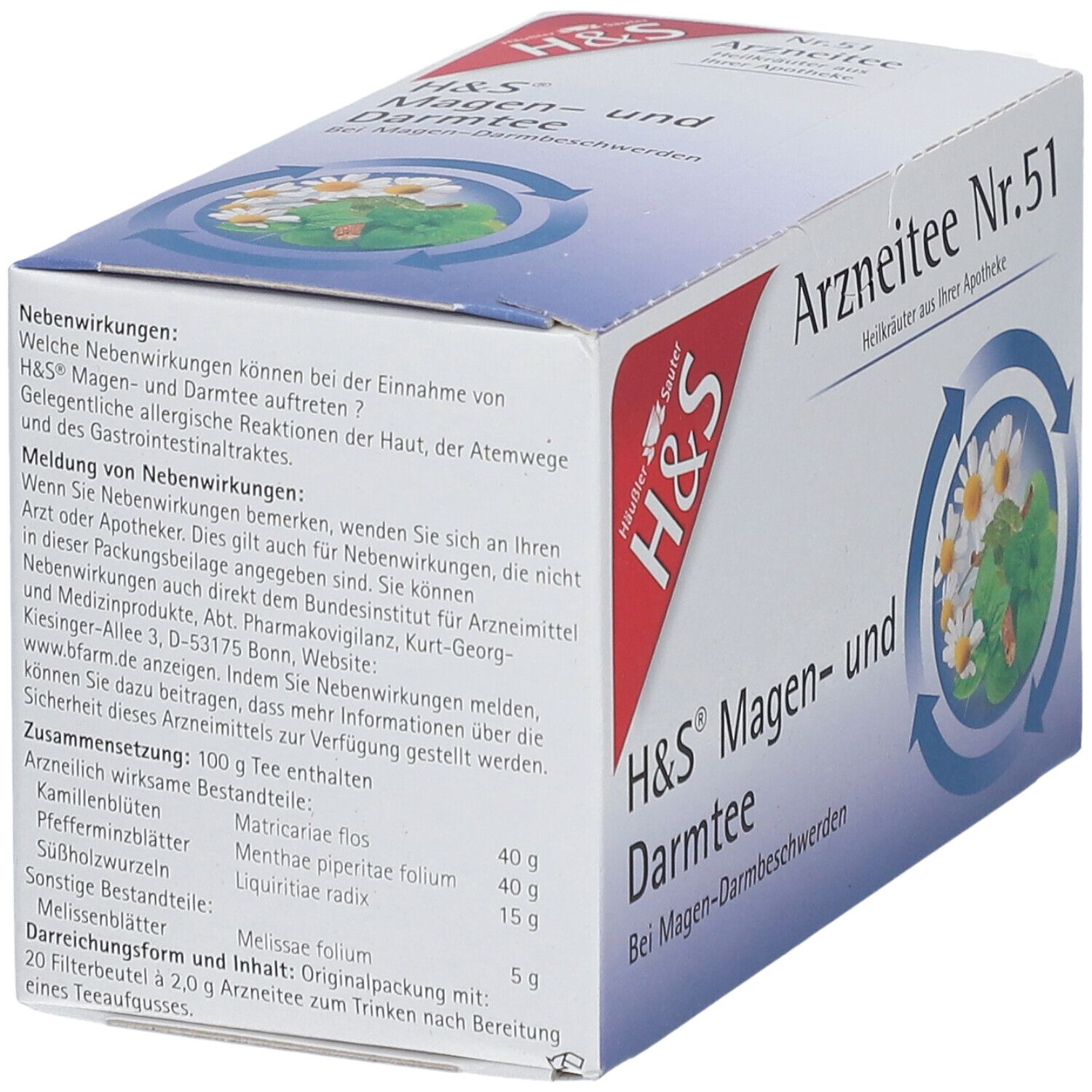 H&S® Arzneitee Nr. 51 Magen- und Darmtee 20x2 g - Shop Apotheke 