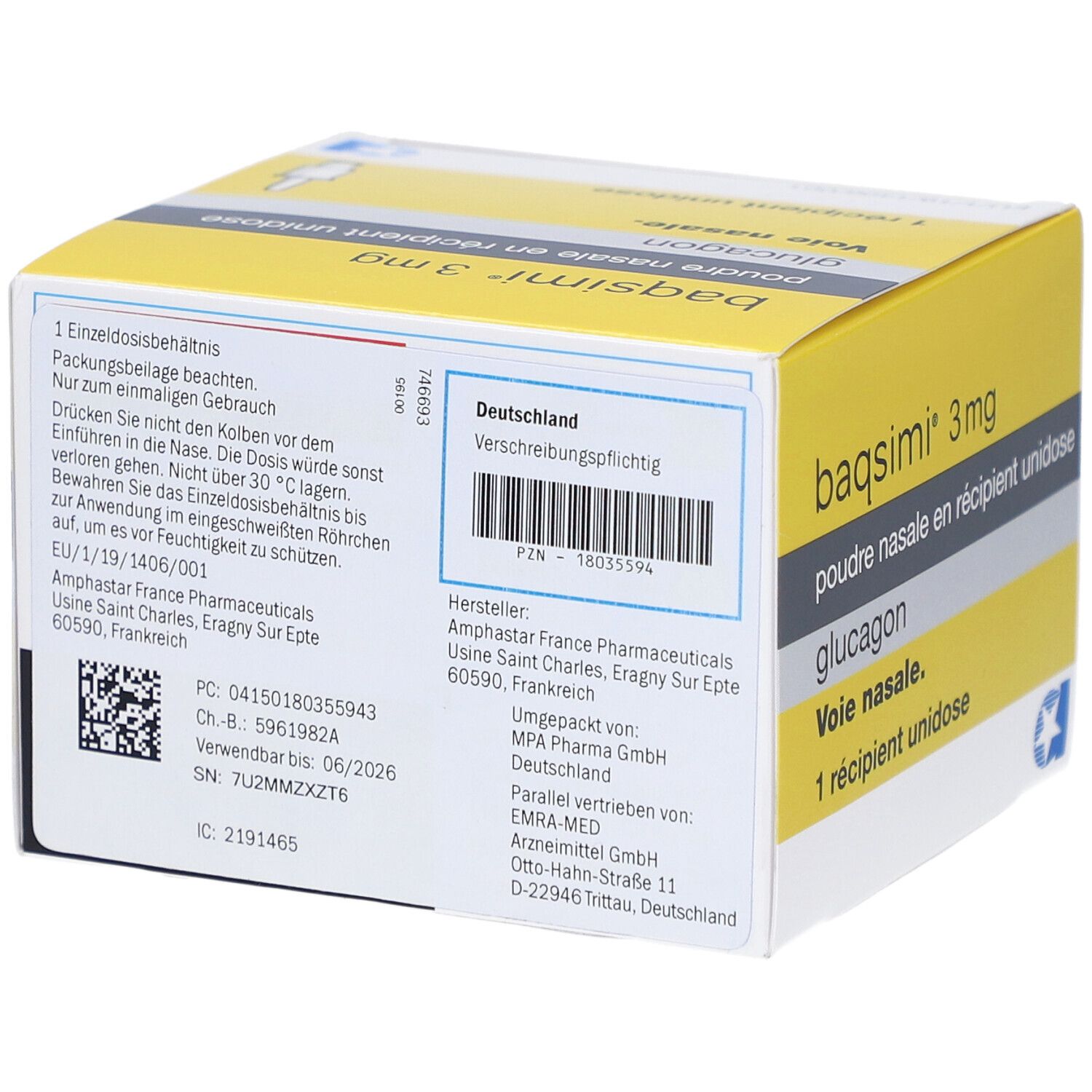 BAQSIMI 3 mg Nasenpulver i.e.Einzeldosisbehältnis