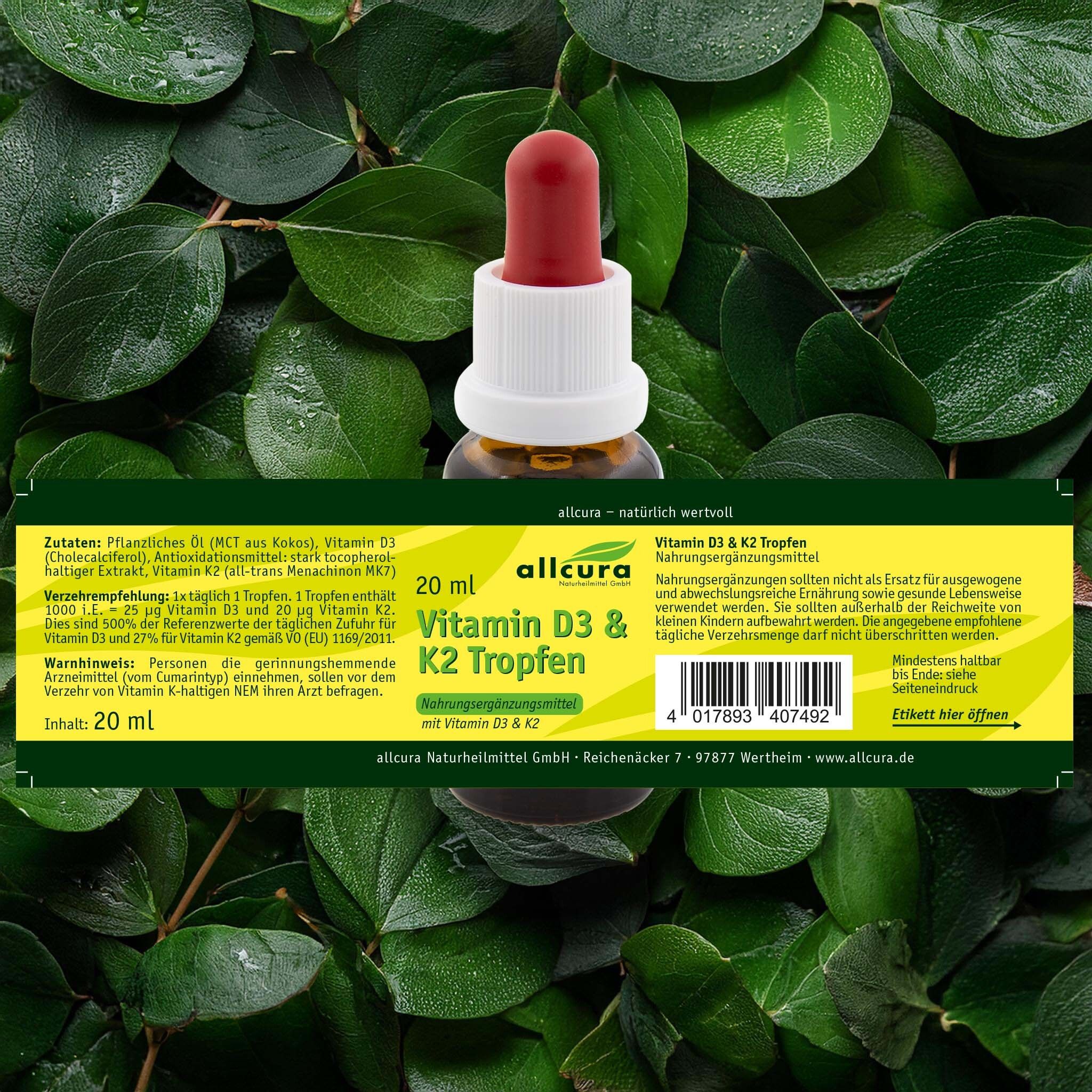 allcura Vitamin D3-K2 Tropfen