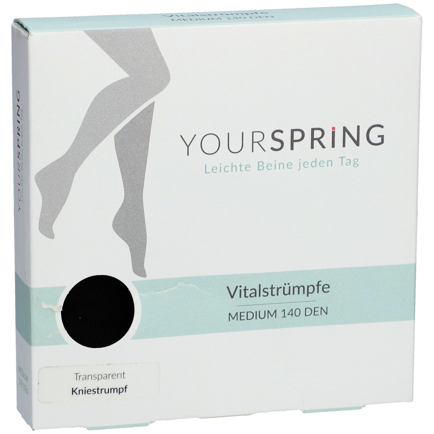 Spring® YOURSPRING Medium Stützkniestrumpf tansparent Gr. 40/41 schwarz