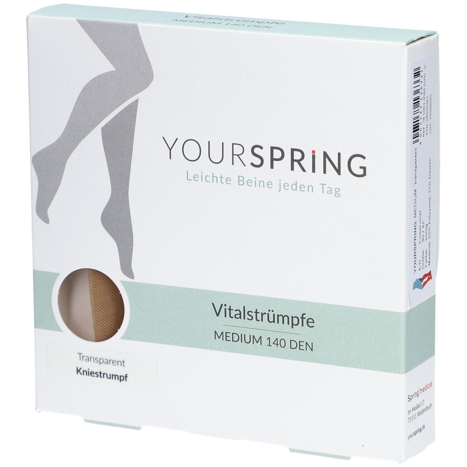 YOURSPRING MEDIUM transparent- Vitalstrümpfe 140 DEN