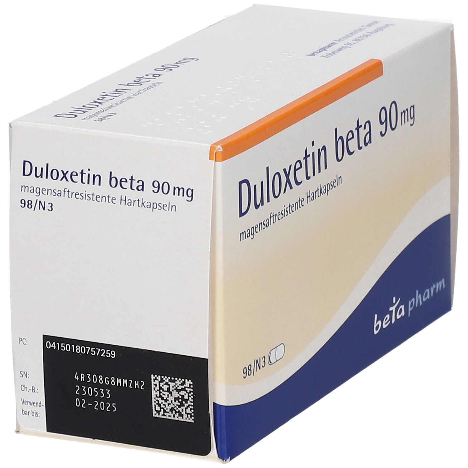 Duloxetin beta 90 mg magensaftresistente Hartkaps. 98 St Magensaftresistente Hartkapseln