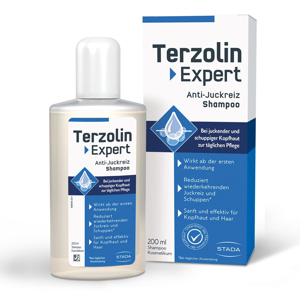 Terzolin® Expert Anti-Juckreiz Shampoo bei Juckreiz, trockenen & fettigen Schuppen. Wirkt ab der 1. Anwendung gegen Juck