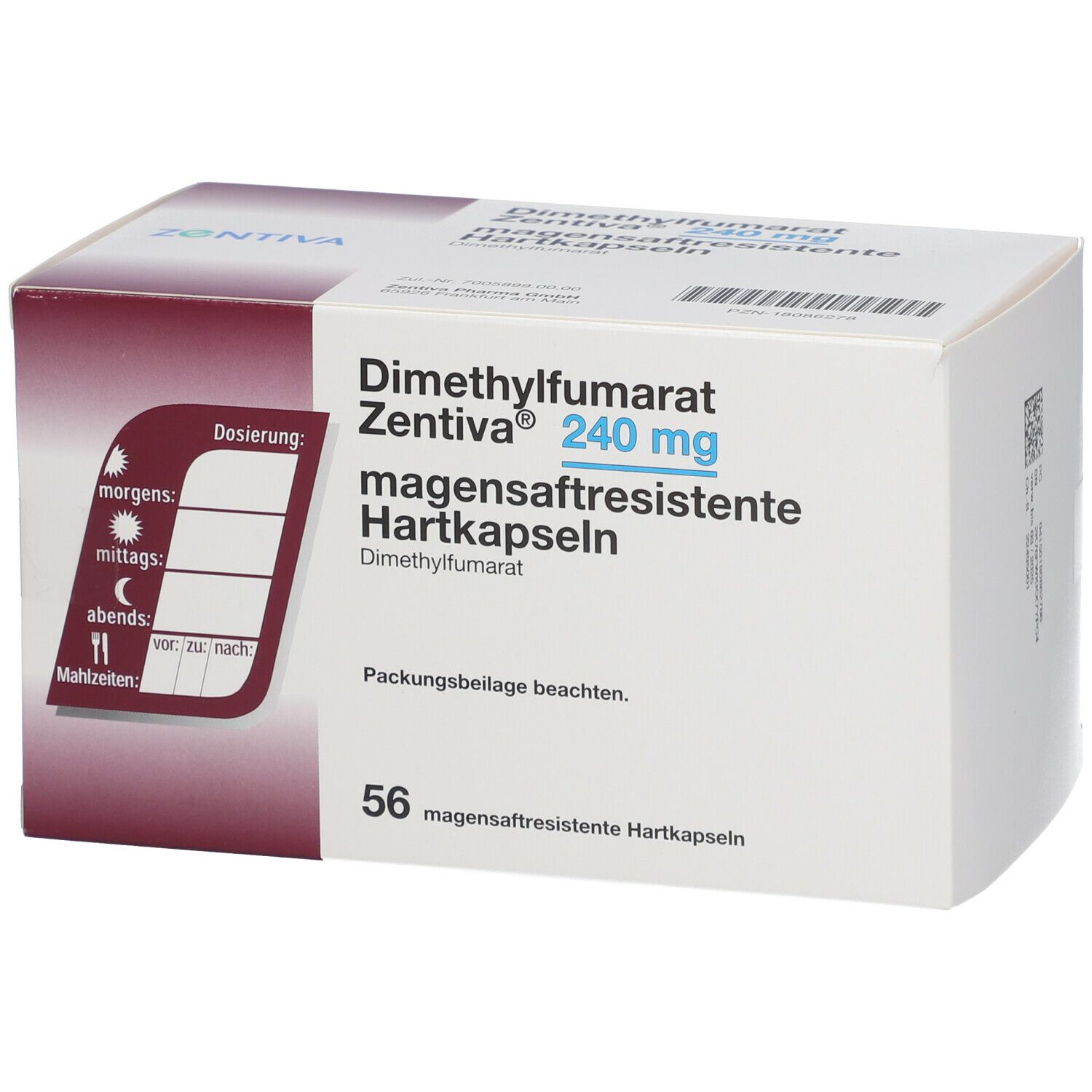 DIMETHYLFUMARAT Zentiva 240 mg magensaftr.Hartk.