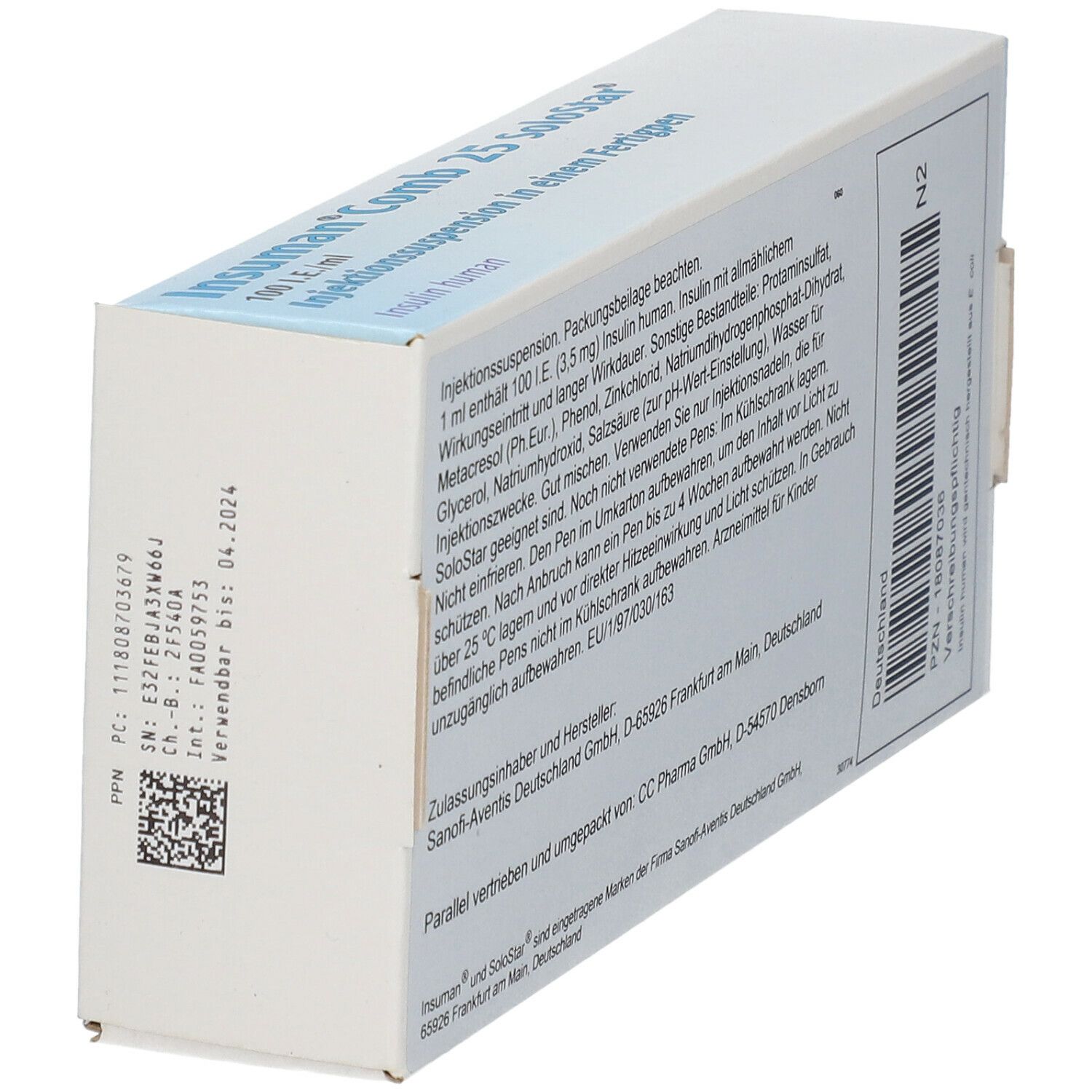 INSUMAN Comb 25 100 I.E./ml SoloStar Fertigpen