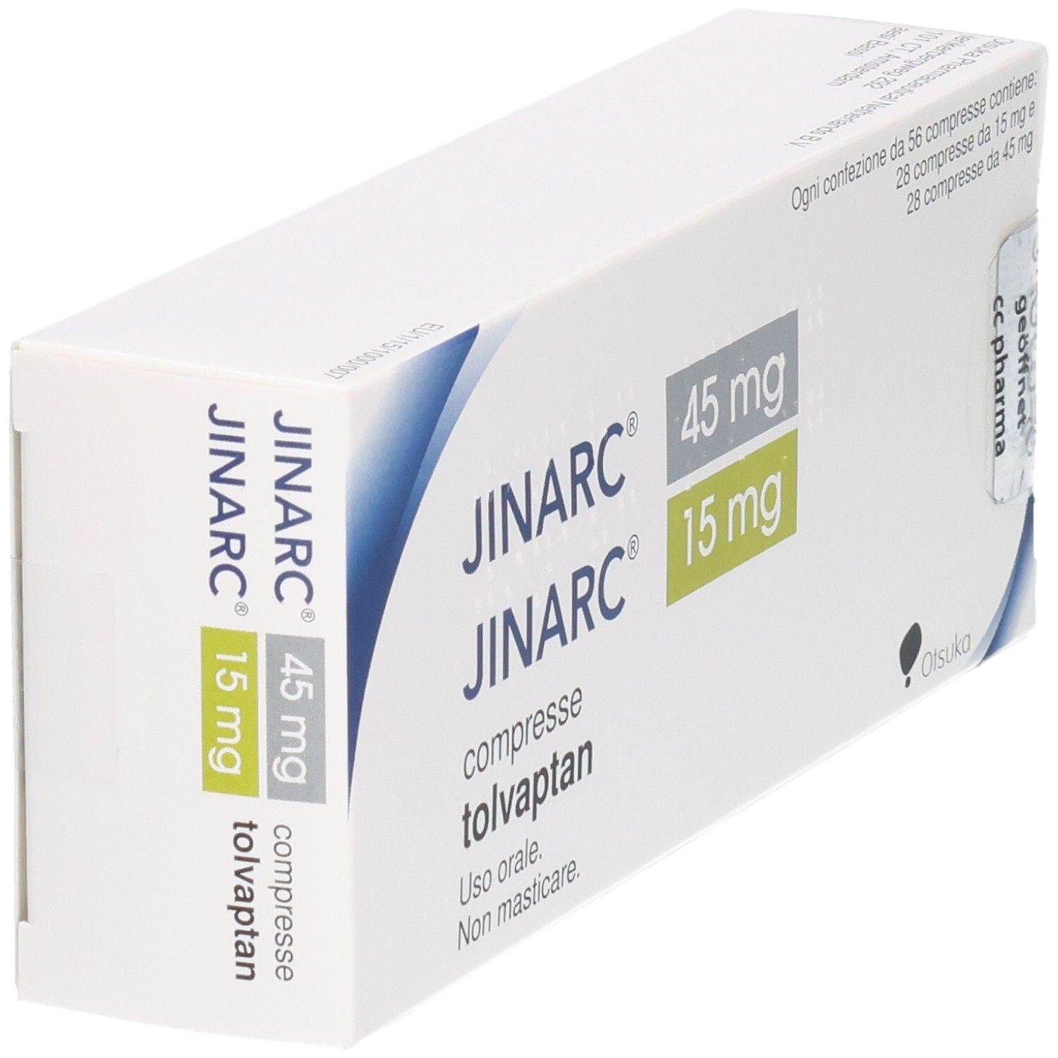 JINARC 45 mg + 15 mg Tabletten Verpackung. Enthält 56 Tabletten.