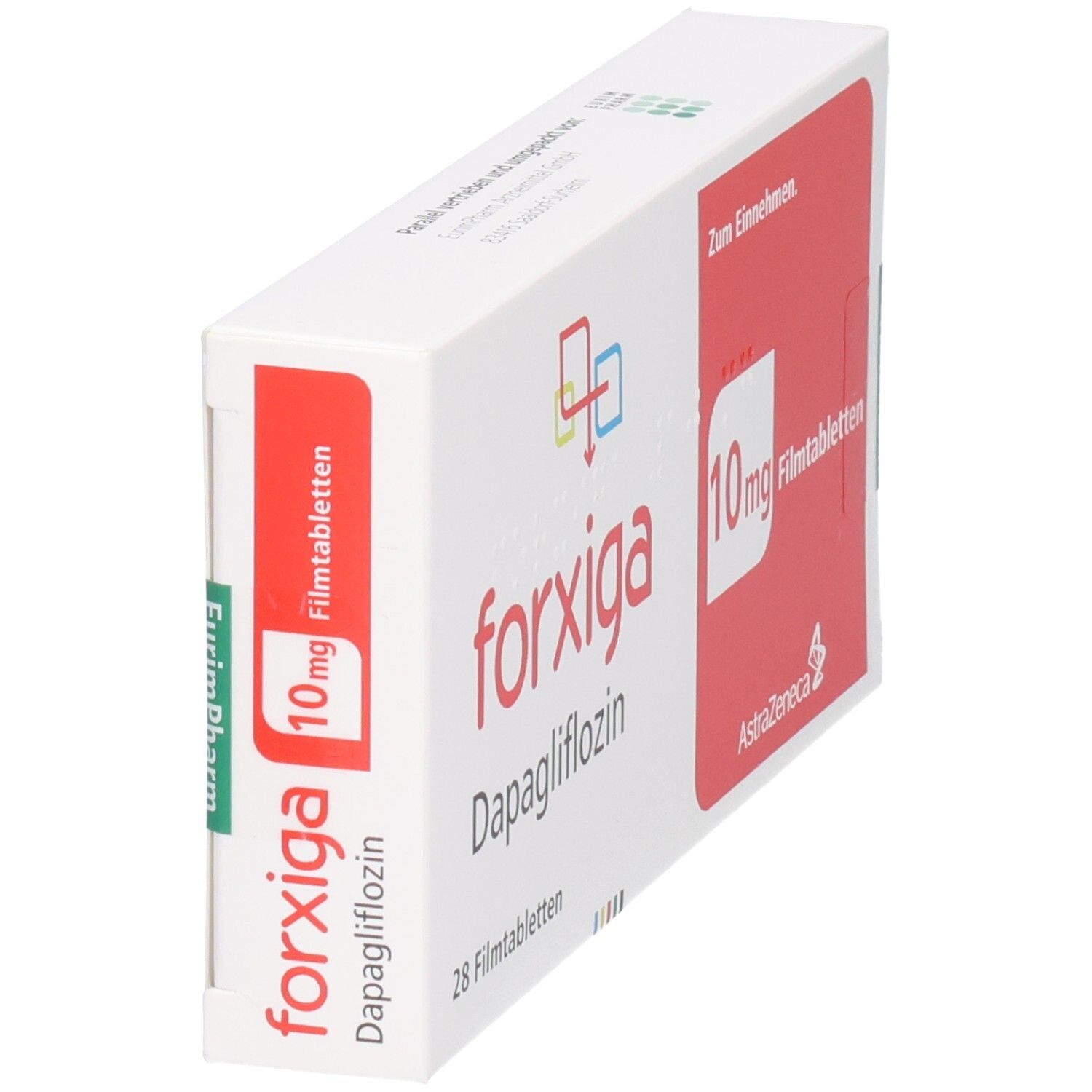 Forxiga 10 mg Filmtabletten, 28 Stück in Faltschachtel.