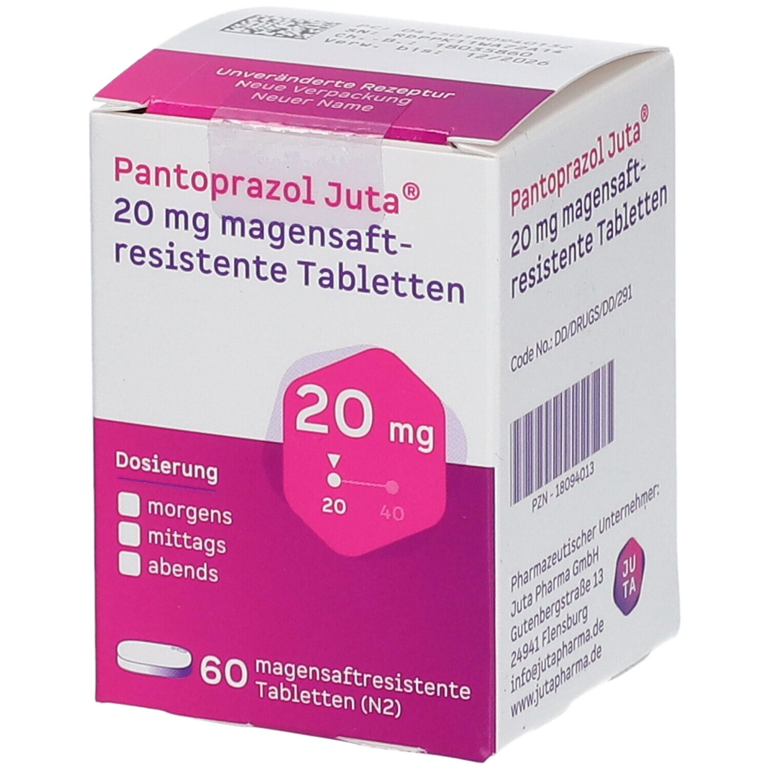 PANTOPRAZOL Juta 20 mg magensaftres.Tabletten