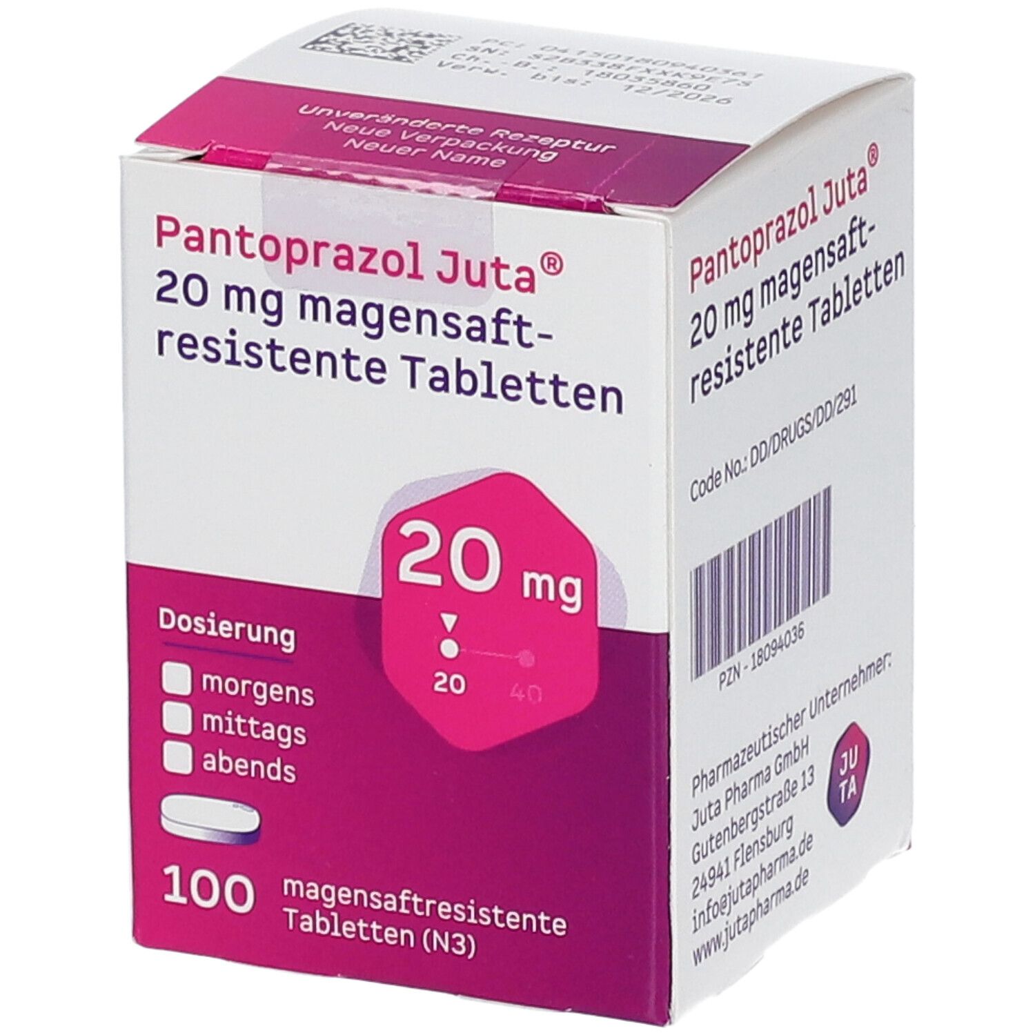 PANTOPRAZOL Juta 20 mg magensaftres.Tabletten